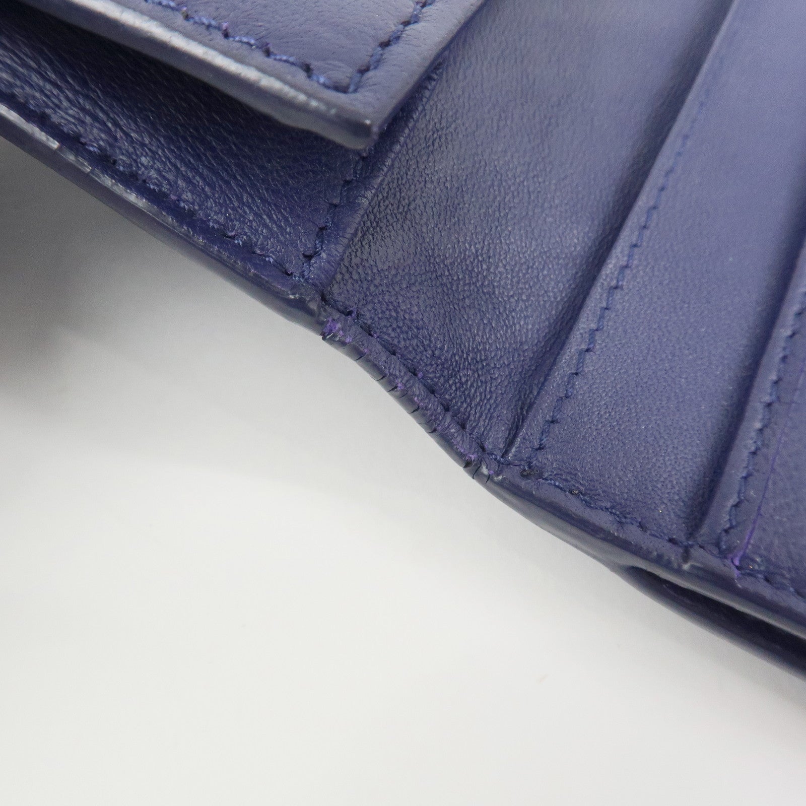 BOTTEGA VENETA Intrecciato Leather Long Flap Wallet Blue
