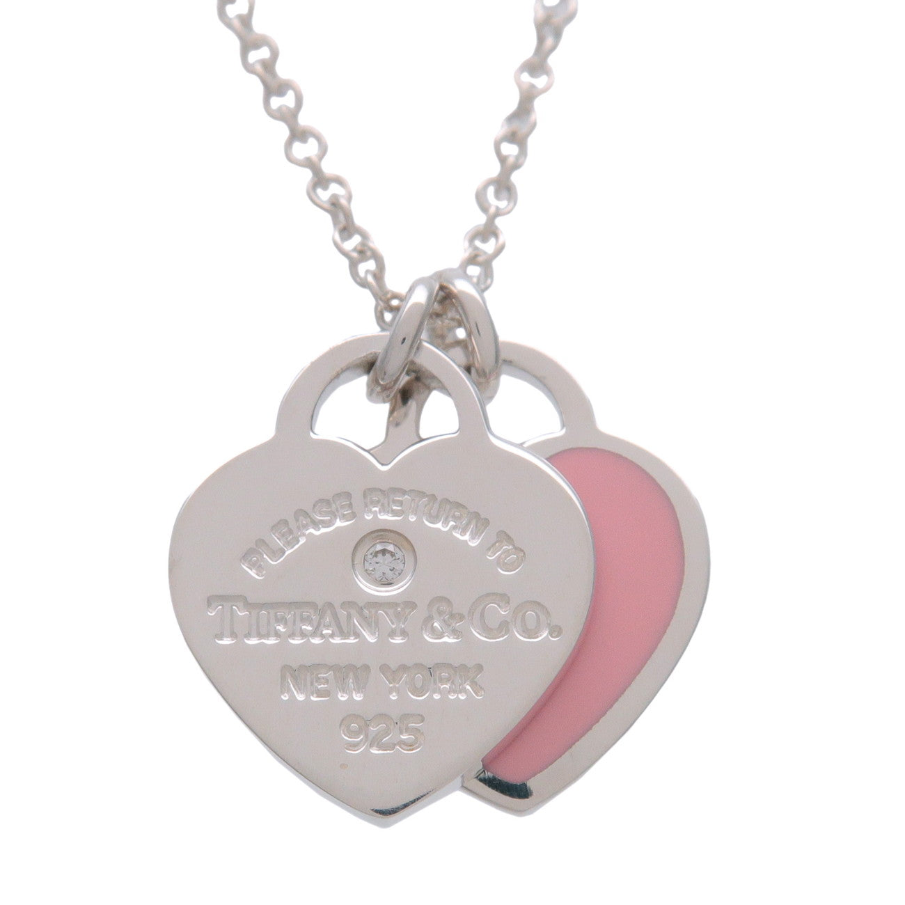 Tiffany & Co Return to Tiffany Double Heart Tag 1P Diamond Necklace