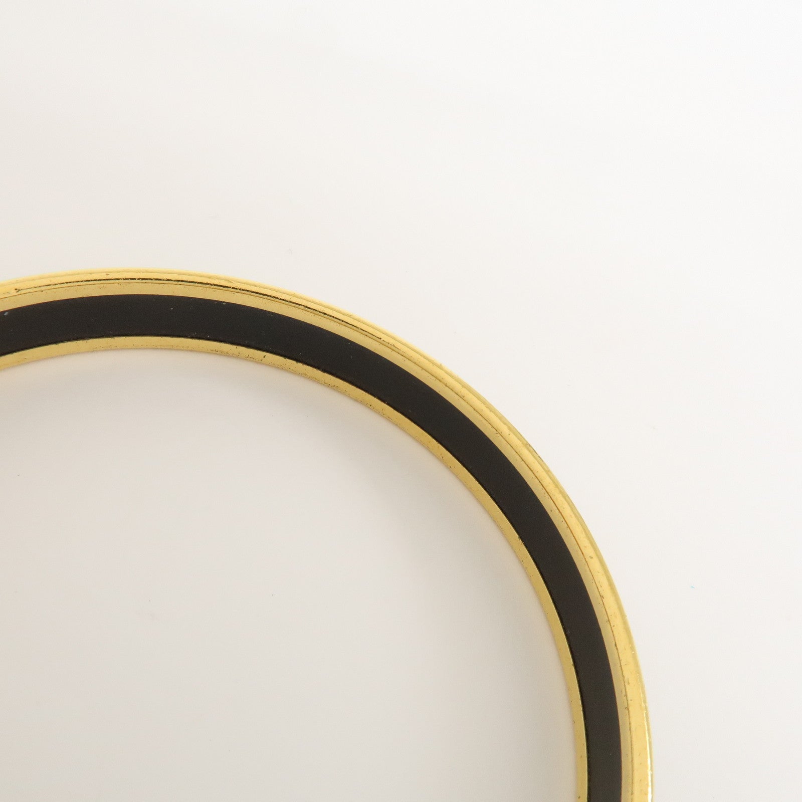 HERMES Email PM Metal Bracelet Bangle Gold Lion Safari