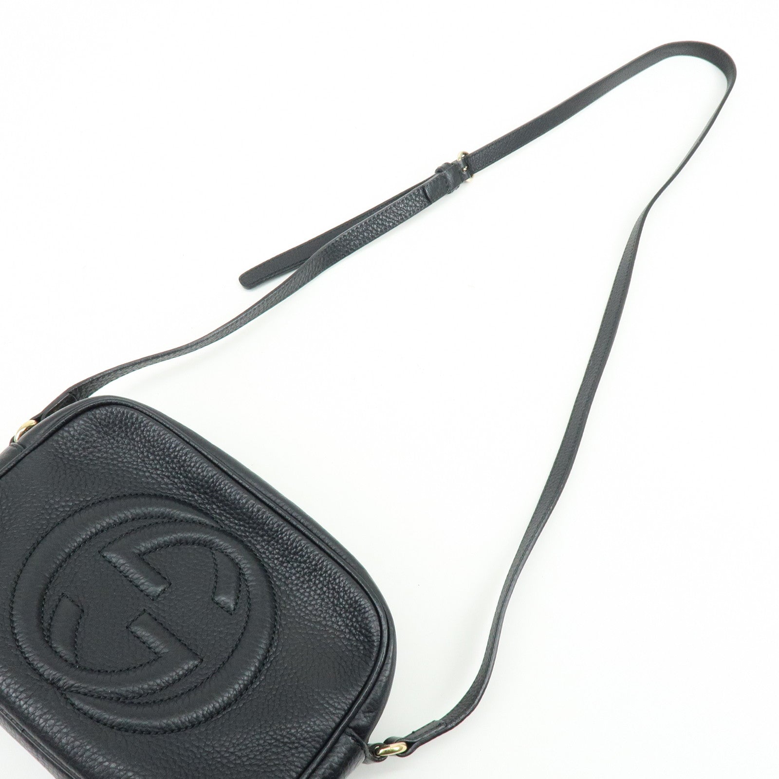GUCCI SOHO Leather Small Disco Bag Shoulder Bag Black 308364