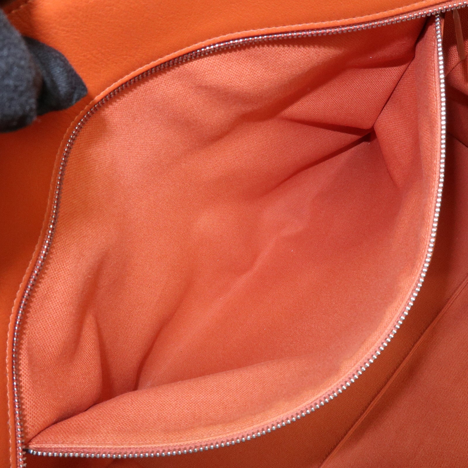 Ferragamo Logo Leather Tote Bag Hand Bag Orange