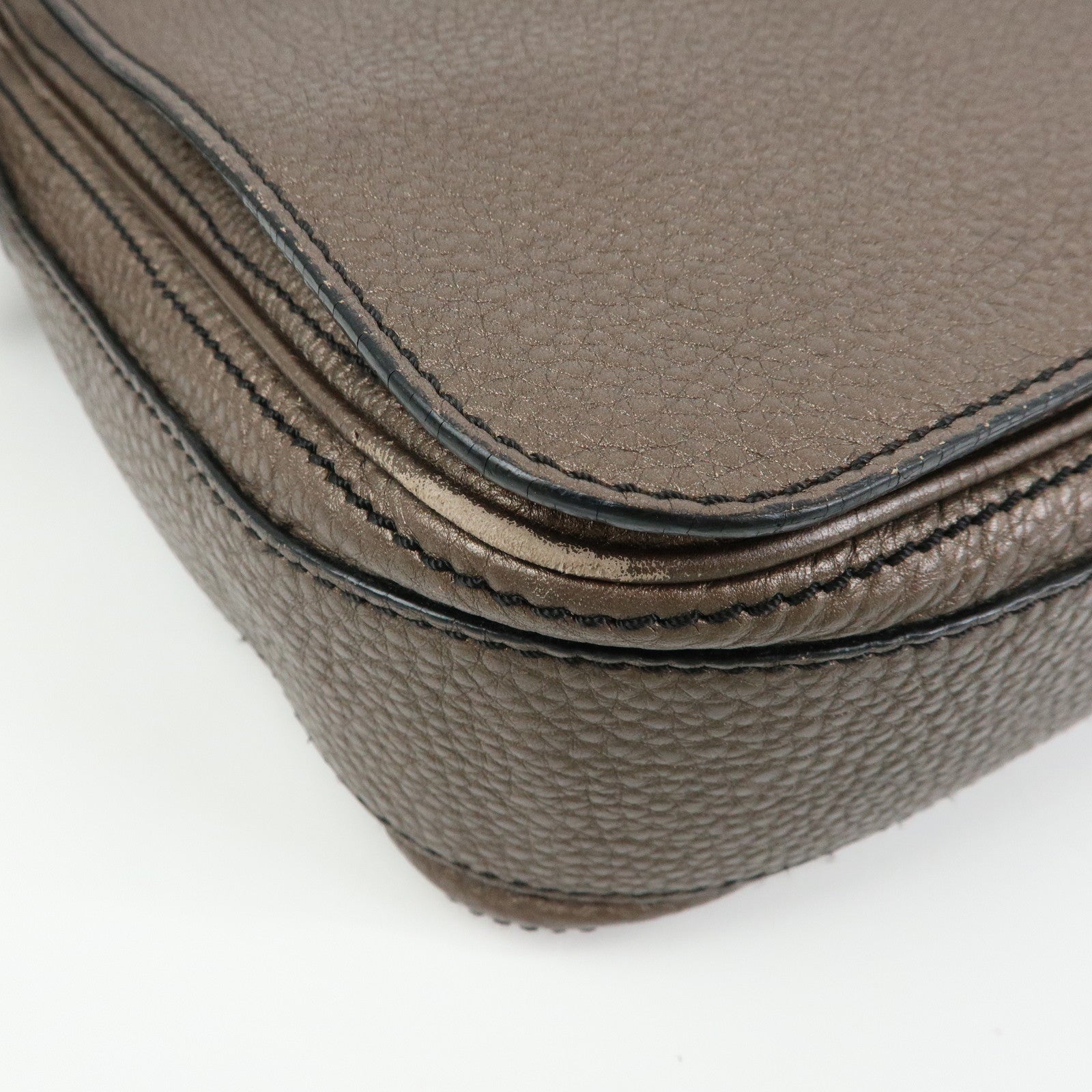 CELINE Triomphe Studs Leather Shoulder Bag Crossbody Bag Bronze