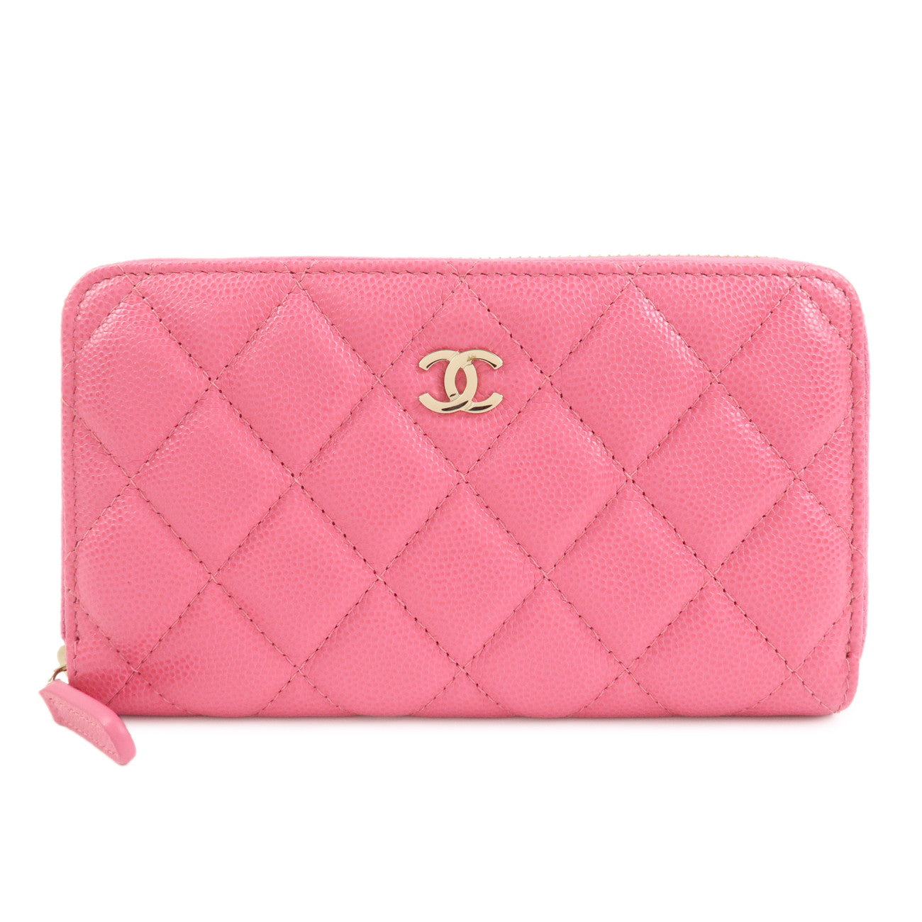 CHANEL Matelasse Caviarskin Small Wallet Pink A80481