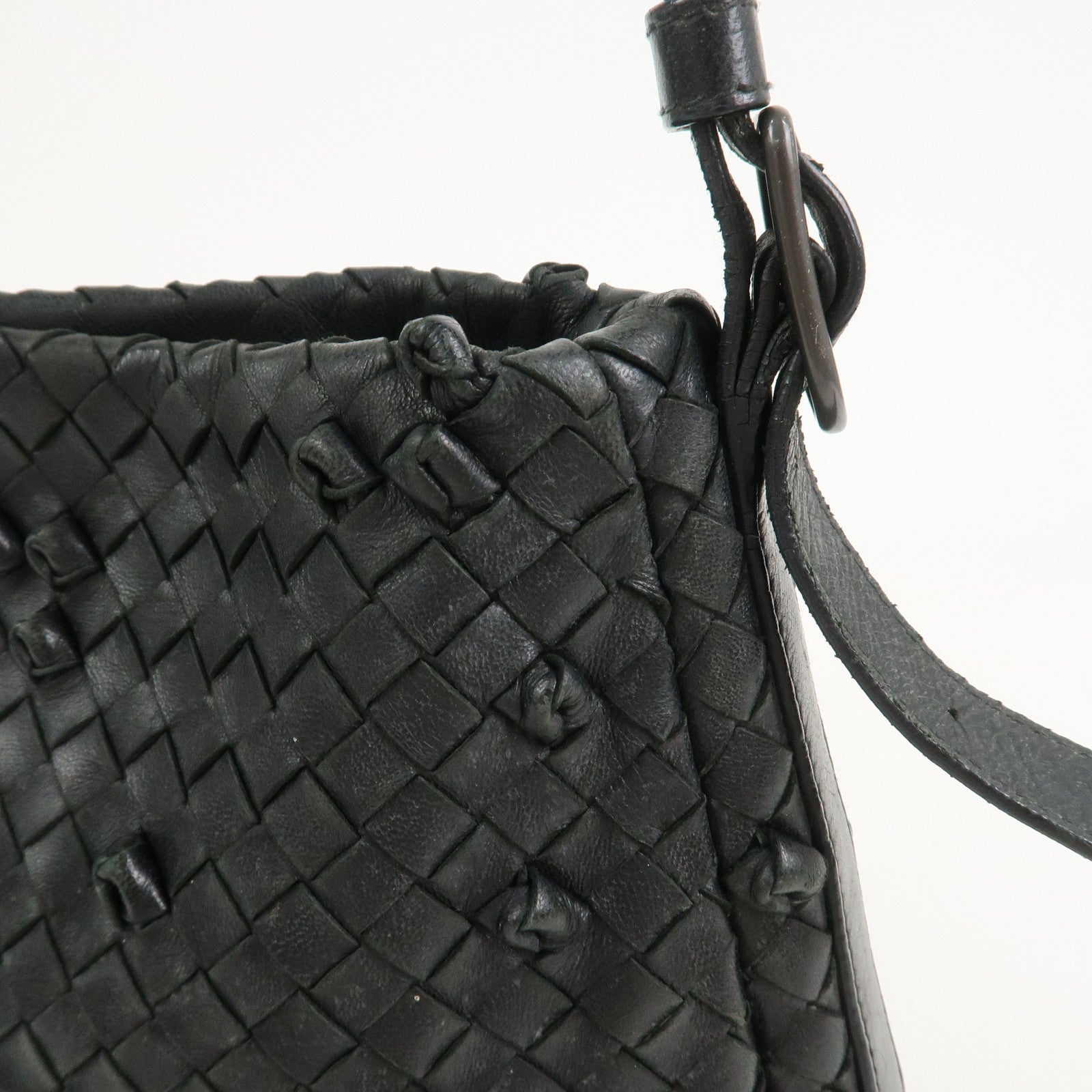 BOTTEGA VENETA Intrecciato Shoulder Bag Hand Bag Black 125580