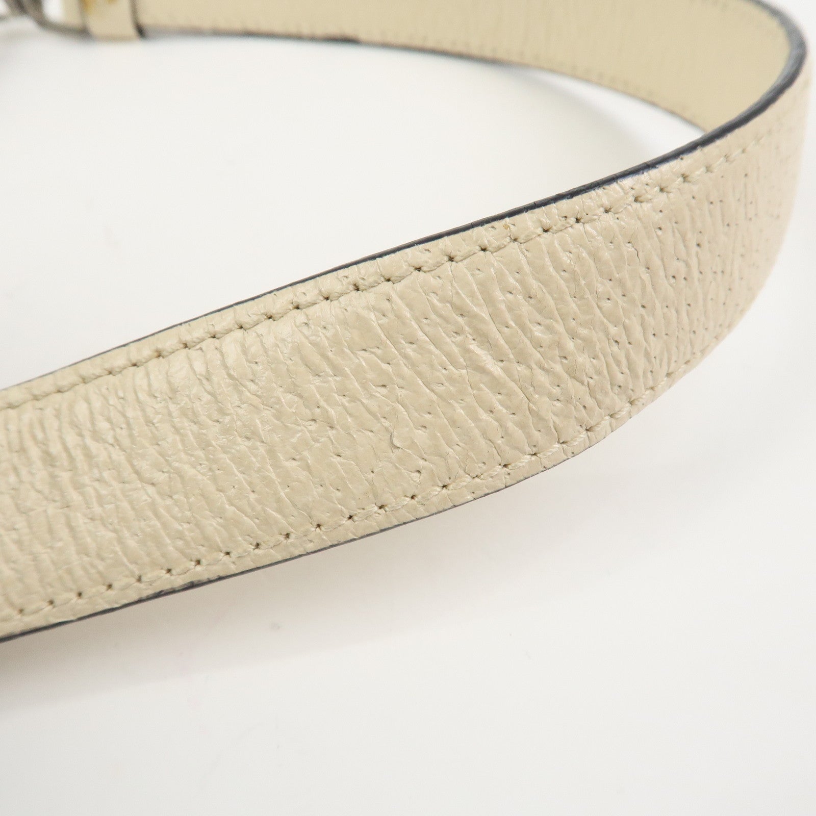 PRADA Logo Leather Shoulder Bag Hand Bag Ivory