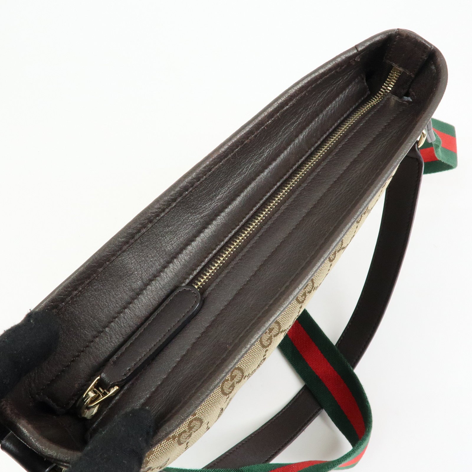 GUCCI Sherry GG Canvas Leather Shoulder Bag Hand Bag Beige 388927