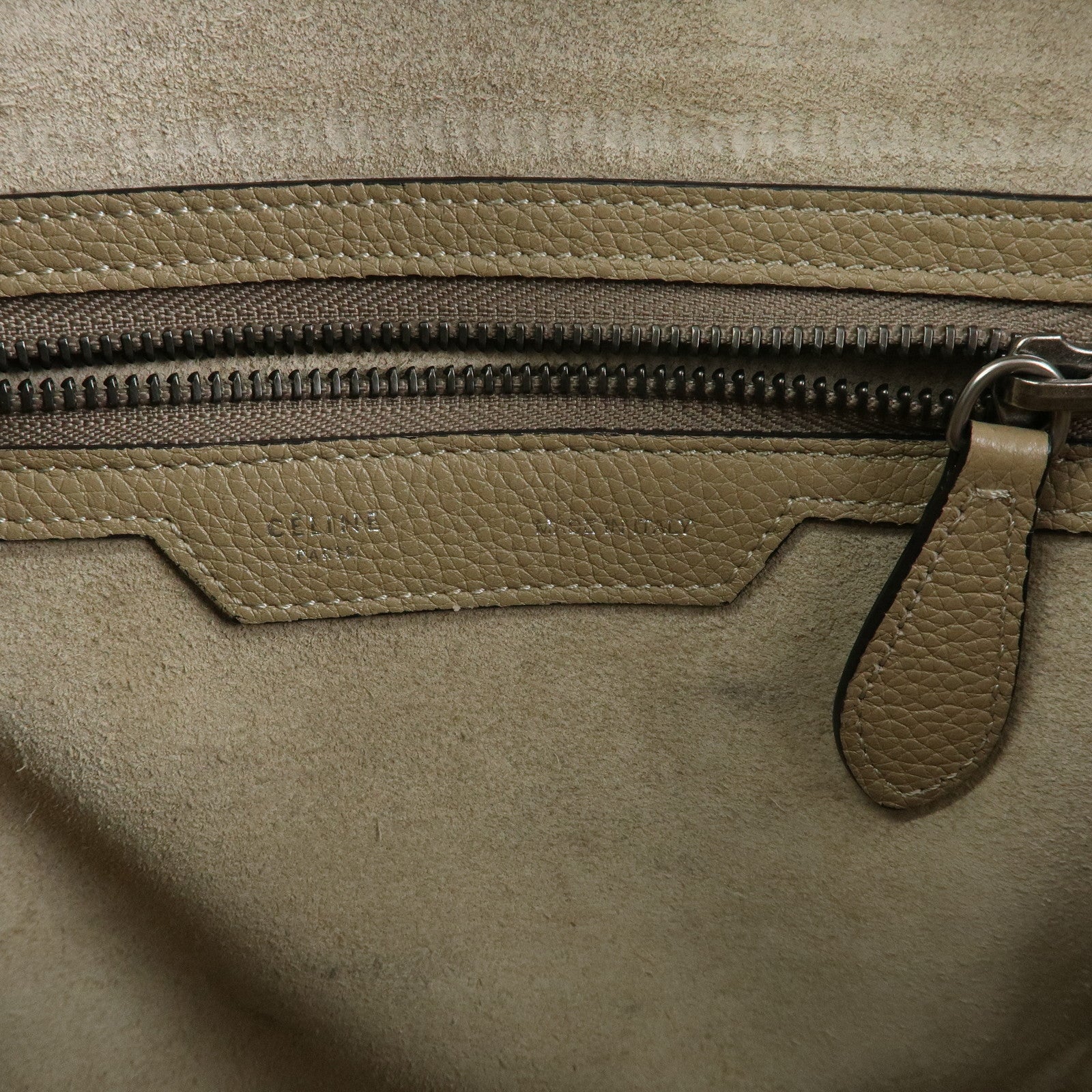 CELINE Luggage Calf Leather Tote Bag Hand Bag Beige