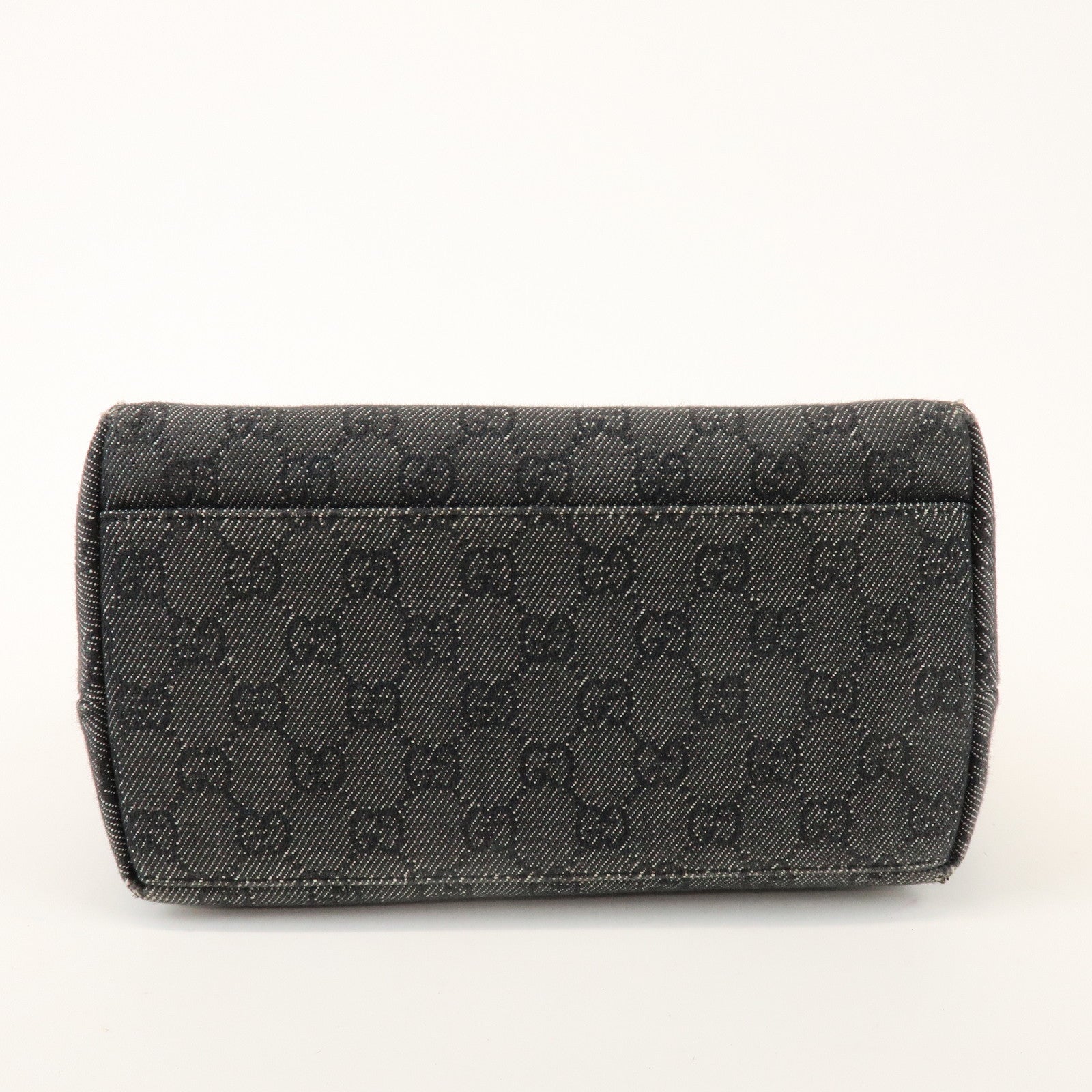 GUCCI GG Denim Leather Shoulder Bag Hand Bag Black 105649