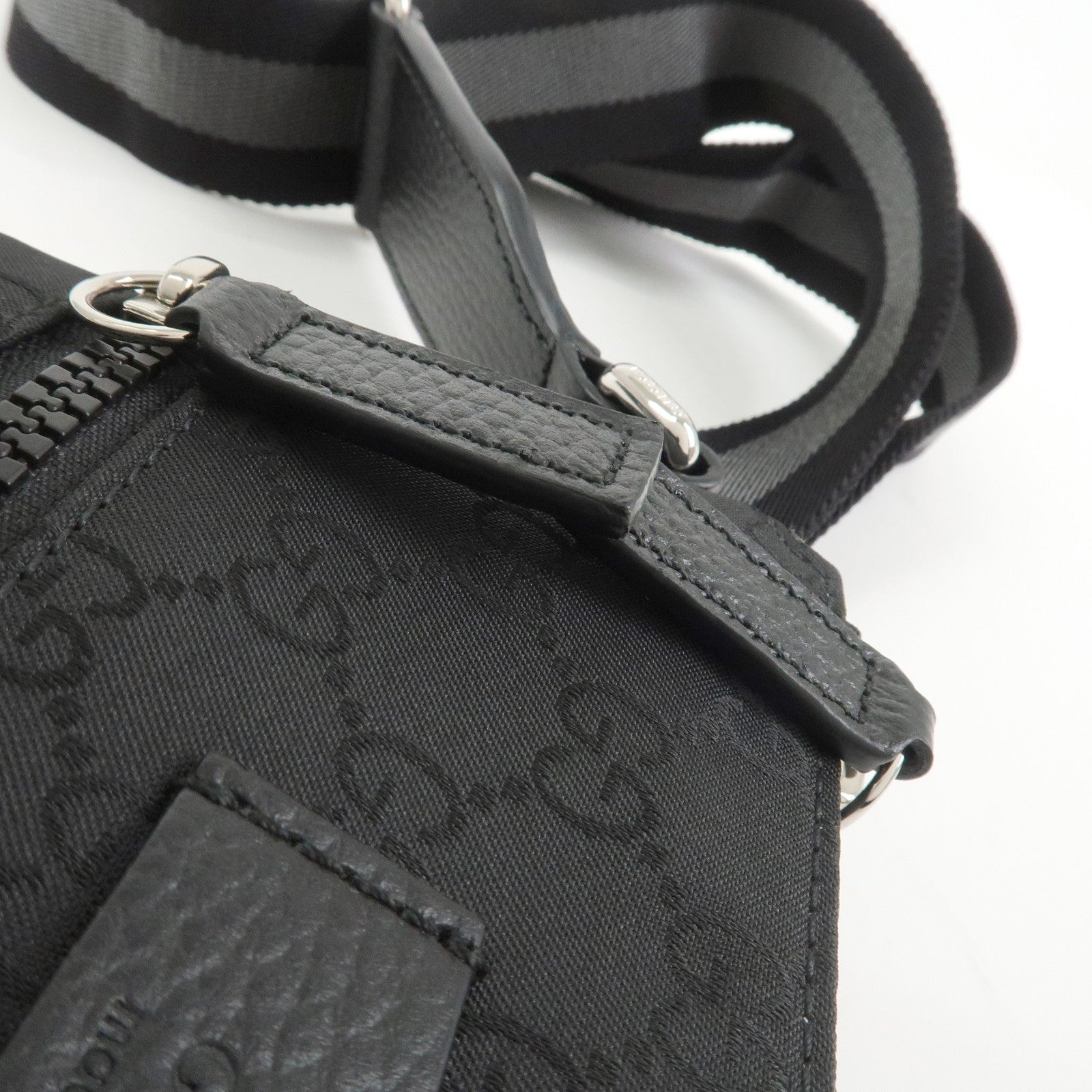 GUCCI Sherry GG Nylon Leather Shoulder Bag Crossbody Bag 449183