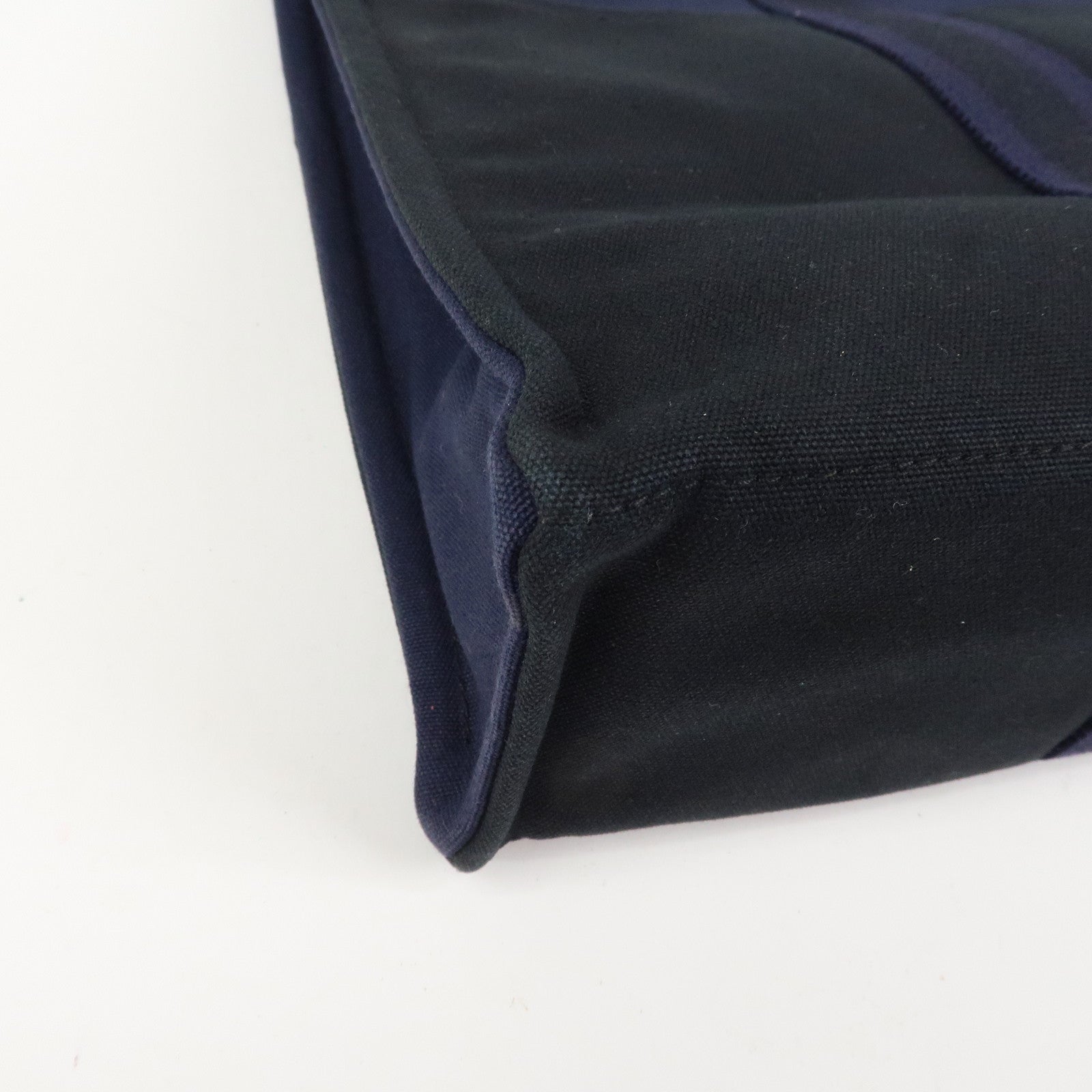HERMES Fourre Tout MM Canvas Tote Bag Hand Bag Black Navy
