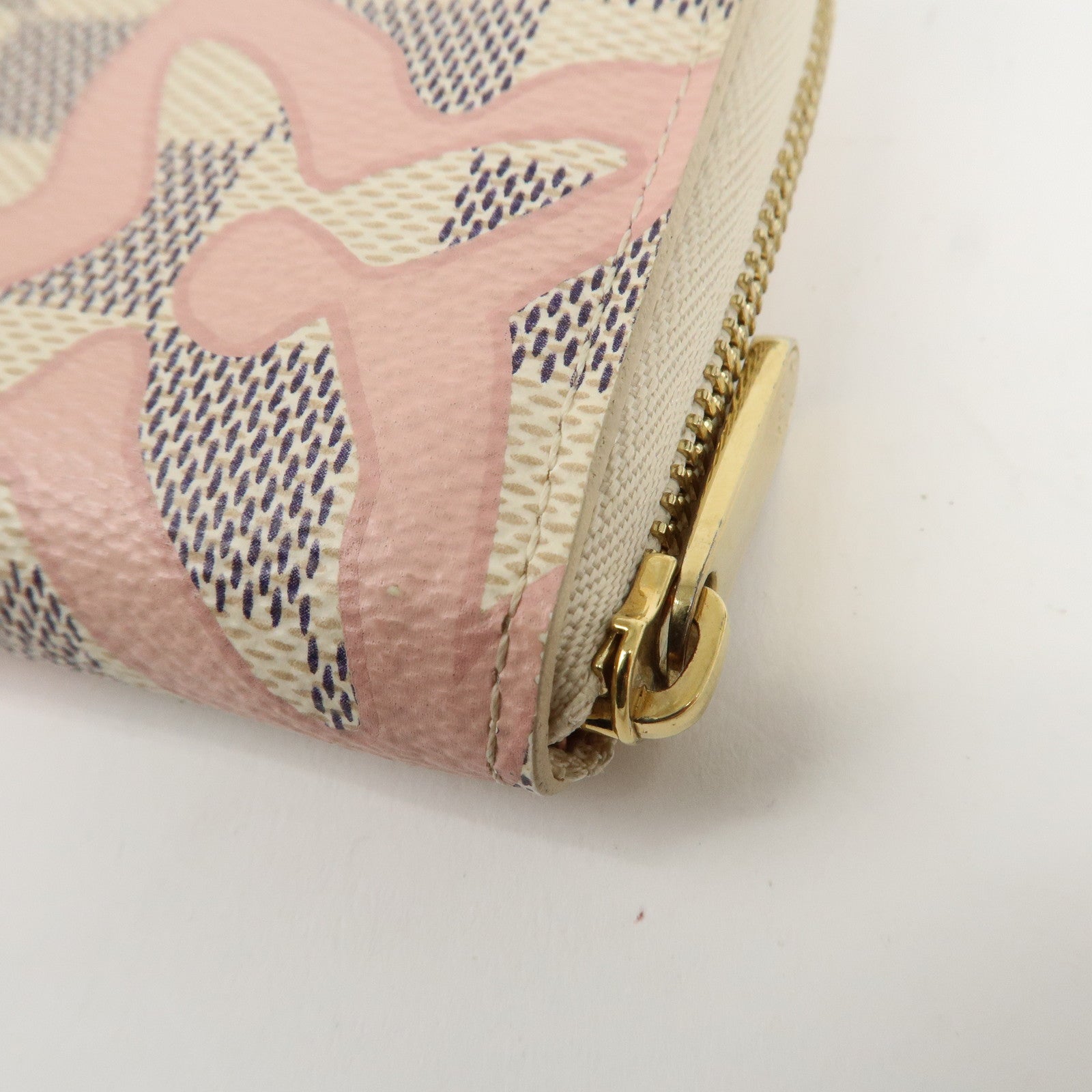 Louis Vuitton Damier Azur Tahiti Zippy Coin Purse Wallet N60098 Used