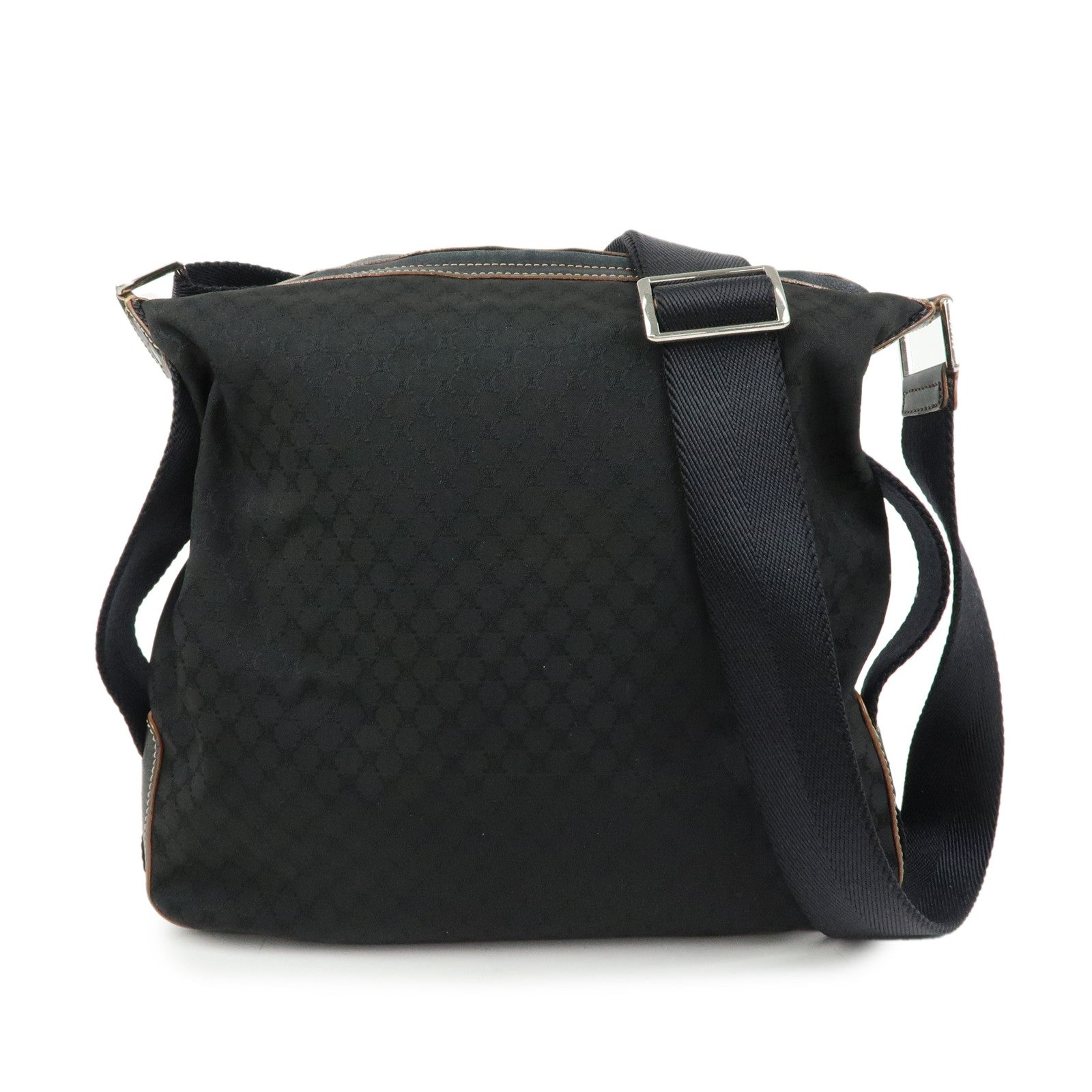 CELINE Macadam Canvas Leather Shoulder Bag Crossbody Bag Black
