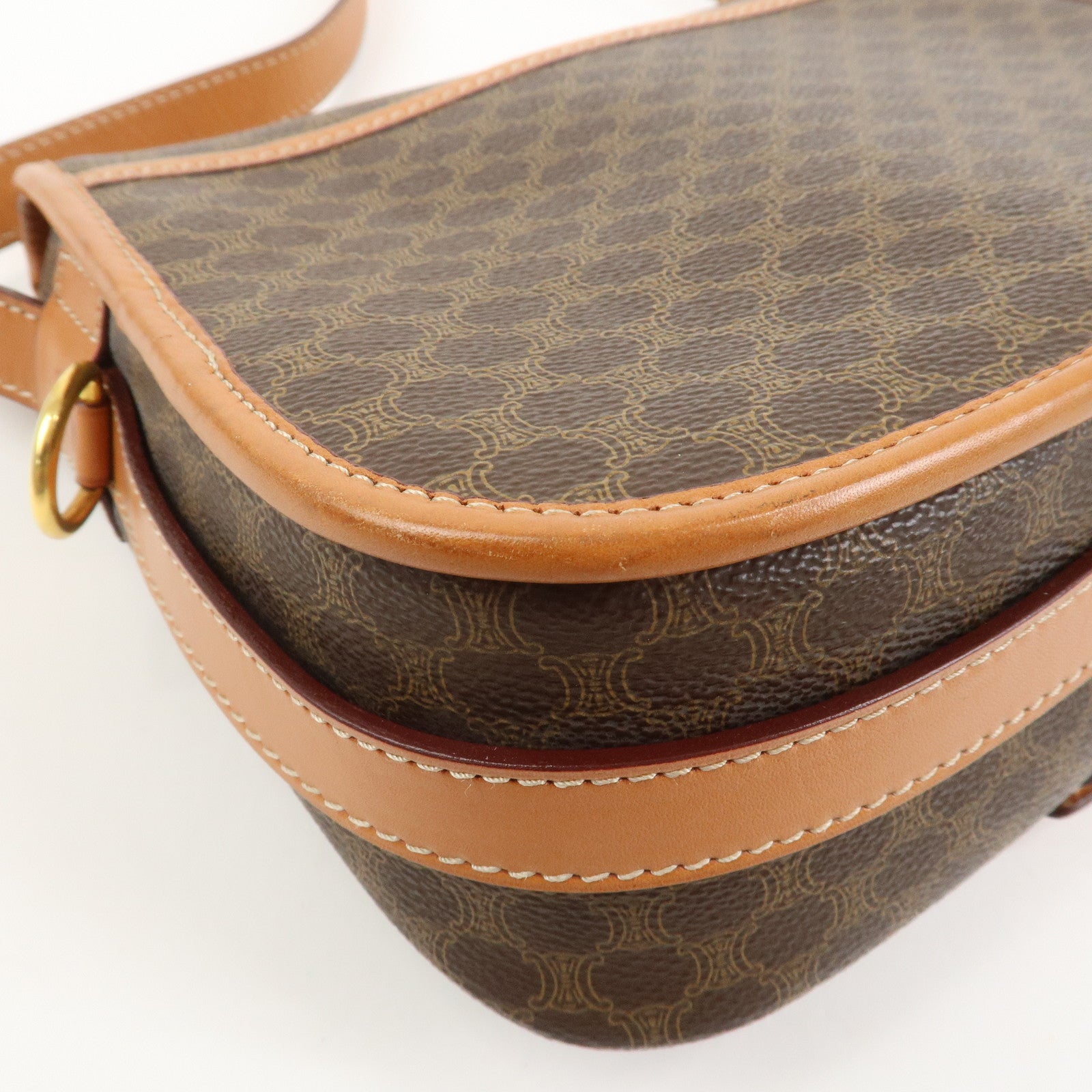 CELINE Macadam PVC Leather Shoulder Bag Crossbody Bag Brown