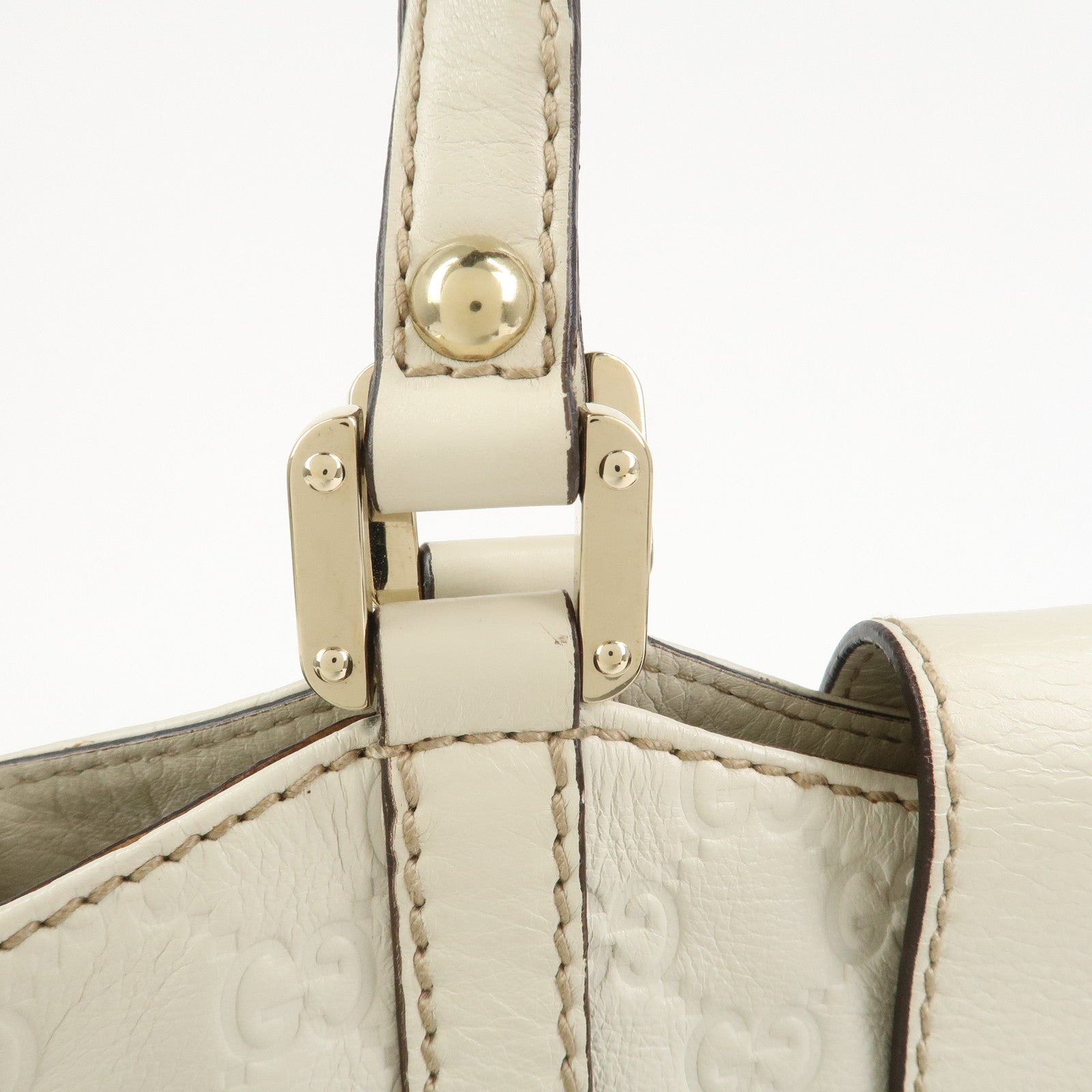 GUCCI Guccissima Leather Tote Bag Shoulder Bag White 211935