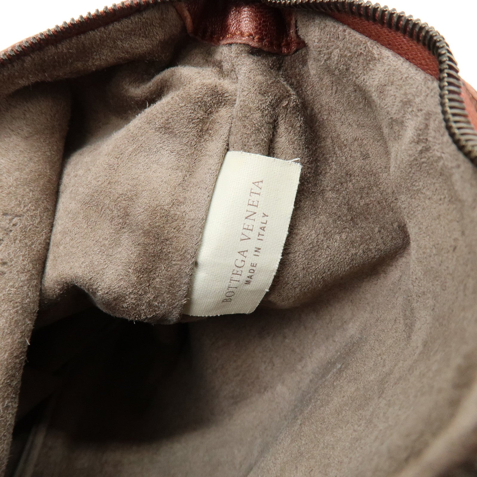 BOTTEGA VENETA Leather Shoulder Bag Metallic Brown 196484