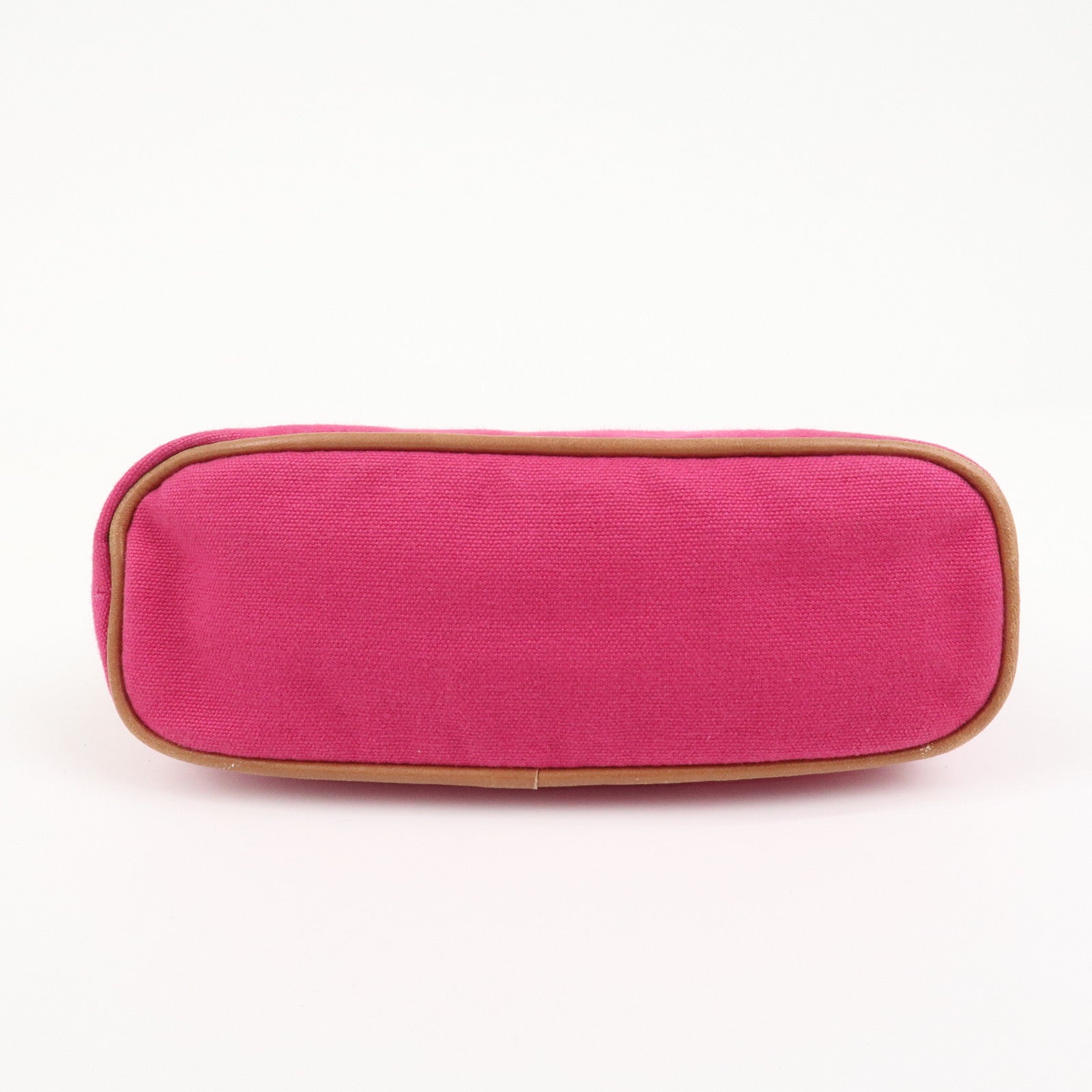 HERMES Canvas Leather Bolide Pouch PM Cosmetic Pouch Pink