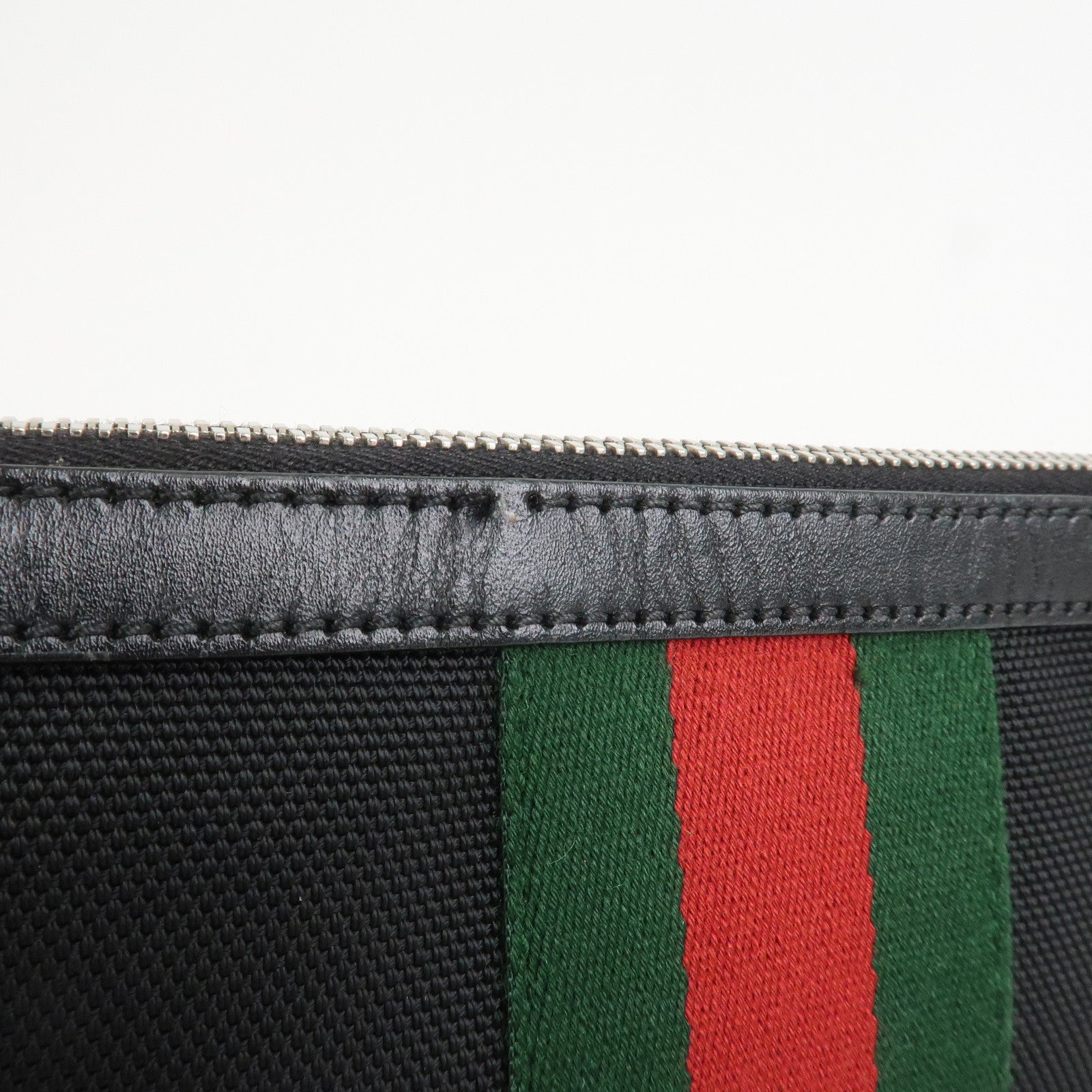 GUCCI Sherry Canvas Leather Shoulder Bag Crossbody Bag Black 631195