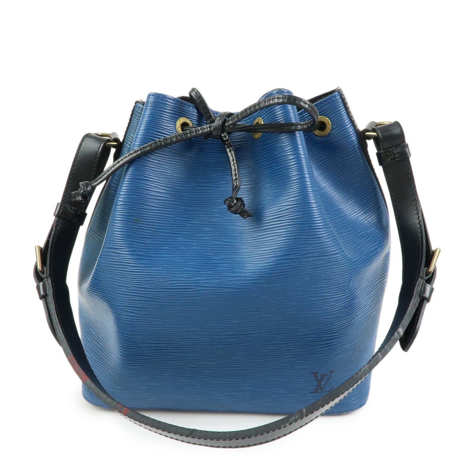 Louis Vuitton Epi Petit Noe Bicolor Shoulder Bag Blue Noir Ｍ44152