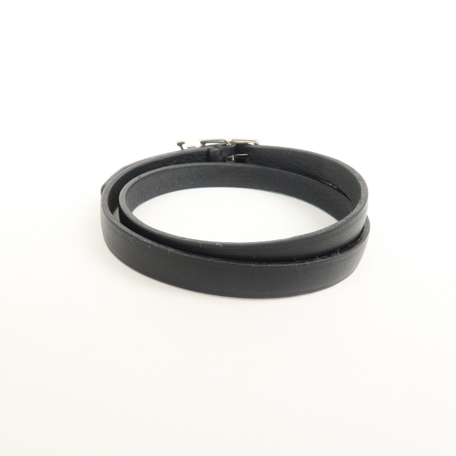 Louis Vuitton Leather Neogram Double Bracelet Black M6257D