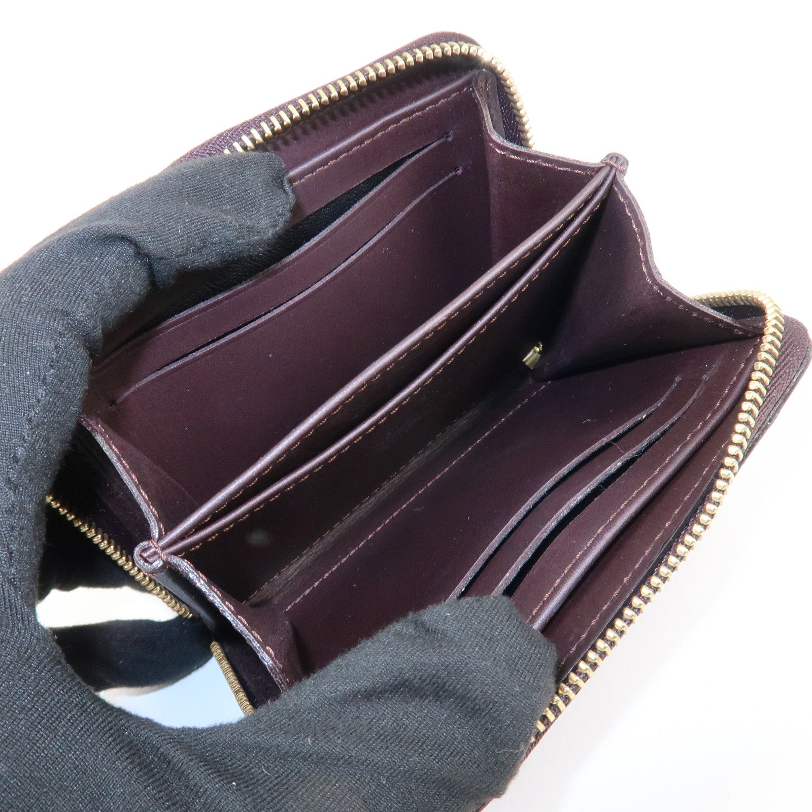 Louis Vuitton Monogram Vernis Zippy Coin Purse Amarante M93607 Used