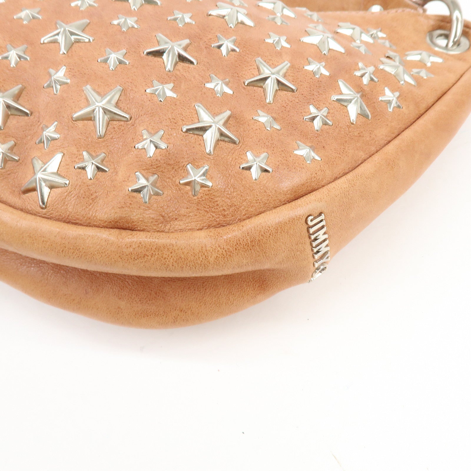 JIMMY CHOO Leather Star Studs Sky 2Way Bag Hand Bag Shoulder Bag