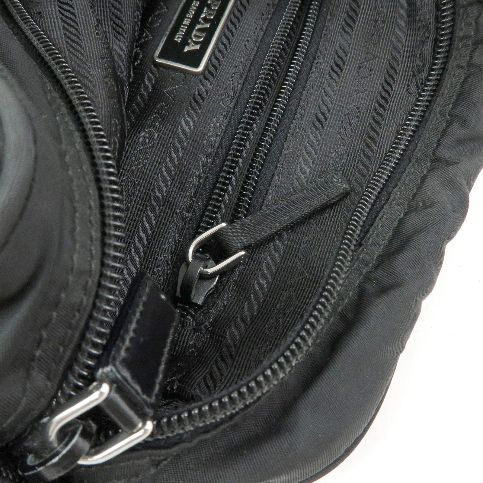 PRADA Triangle Logo Nylon Shoulder Bag Crossbody Bag Black BT0166