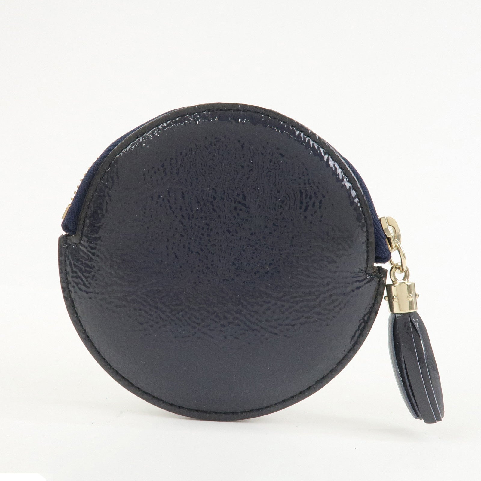 GUCCI Interlocking G Patent Leather Coin Case Navy  337946