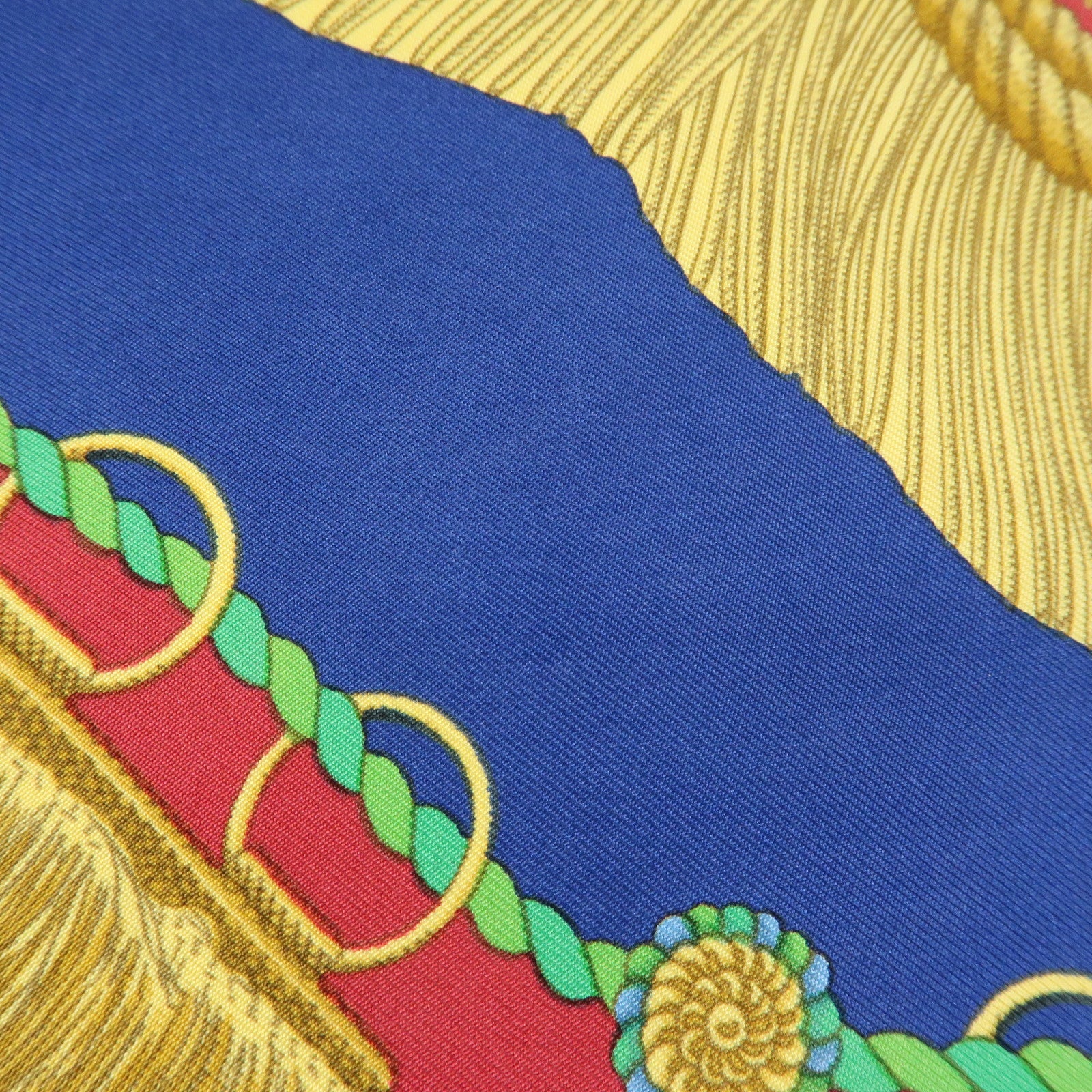 HERMES Carre 90 Silk 100% Scarf Poste et Cavalerie Blue Yellow Red