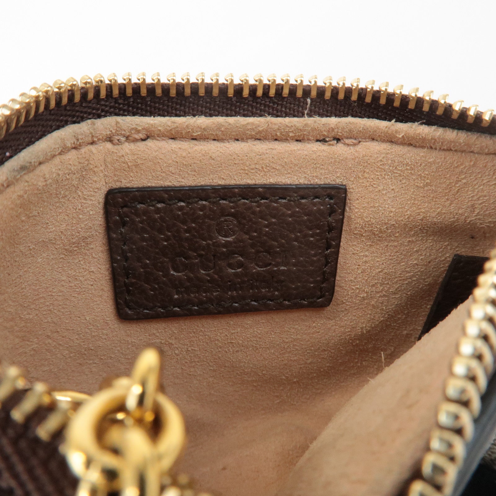 GUCCI Ophidia Sherry GG Supreme Leather Coin Case Key Pouch 671722 Used