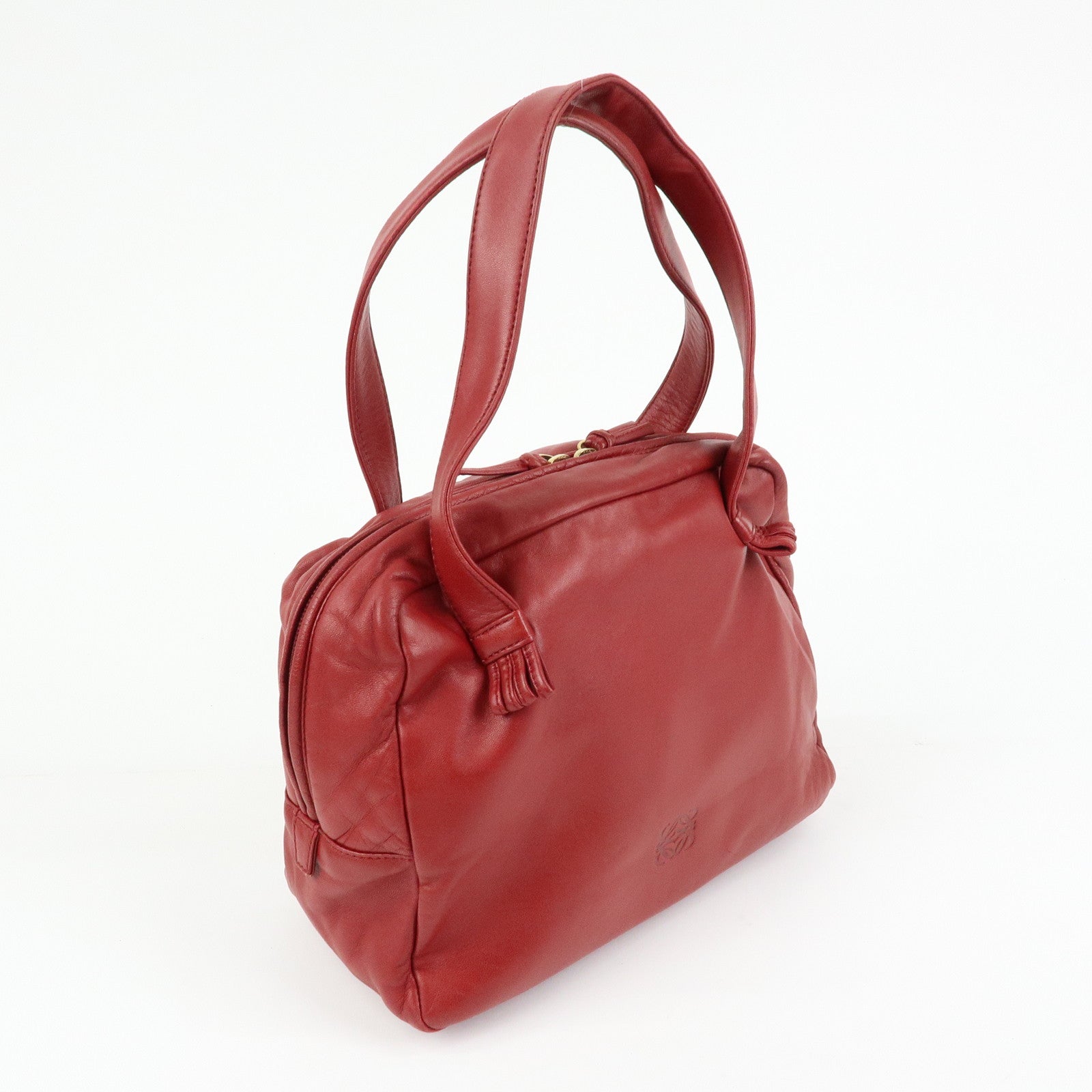 LOEWE Anagram Nappa Leather Hand Bag Shoulder Bag Red