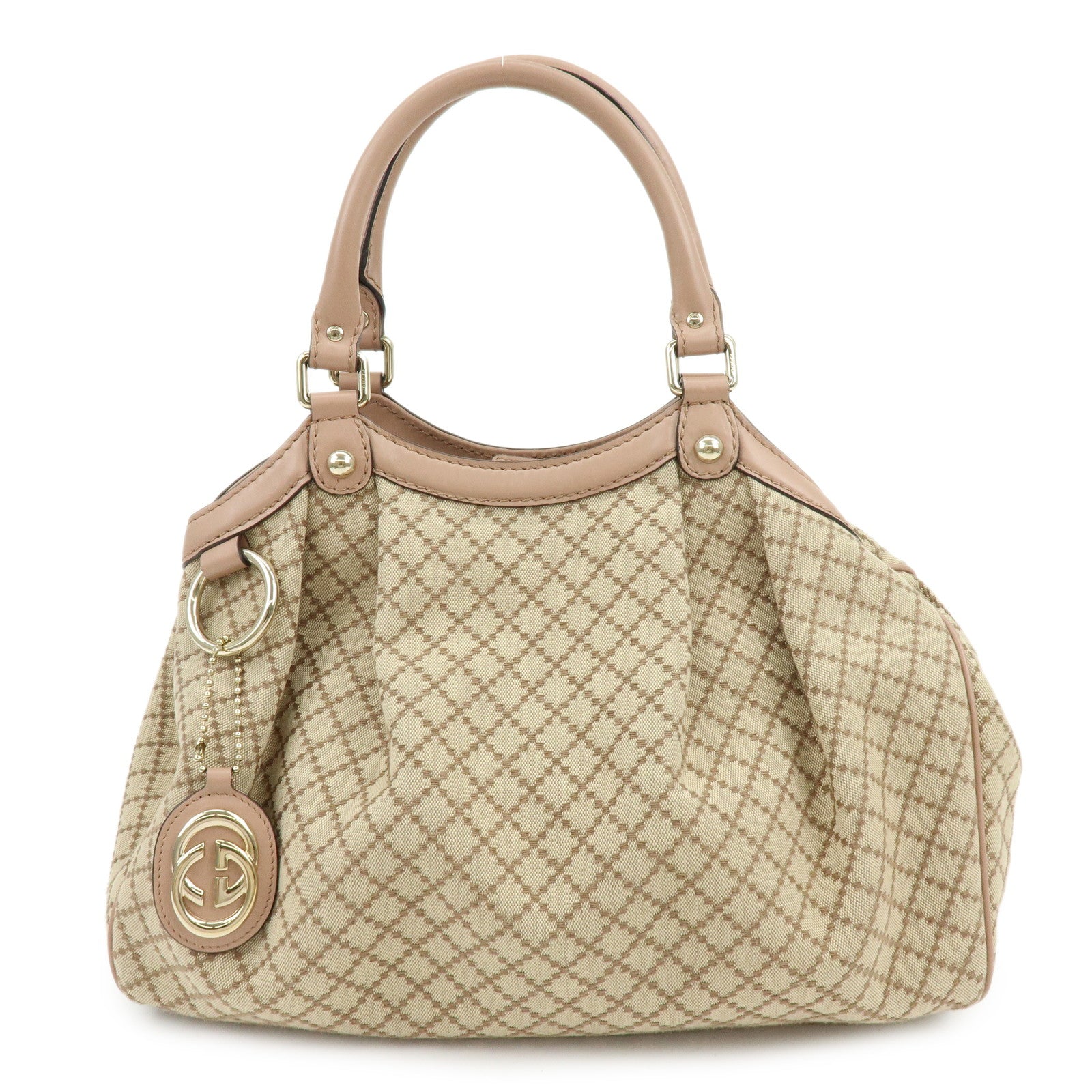 GUCCI Sukey GG Canvas Leather Tote Bag Hand Bag 211944 Authentic Used F/S