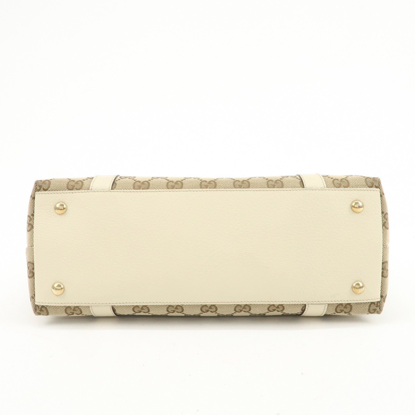 GUCCI Abbey GG Canvas Leather Tote Bag Shoulder Bag Brown 141470