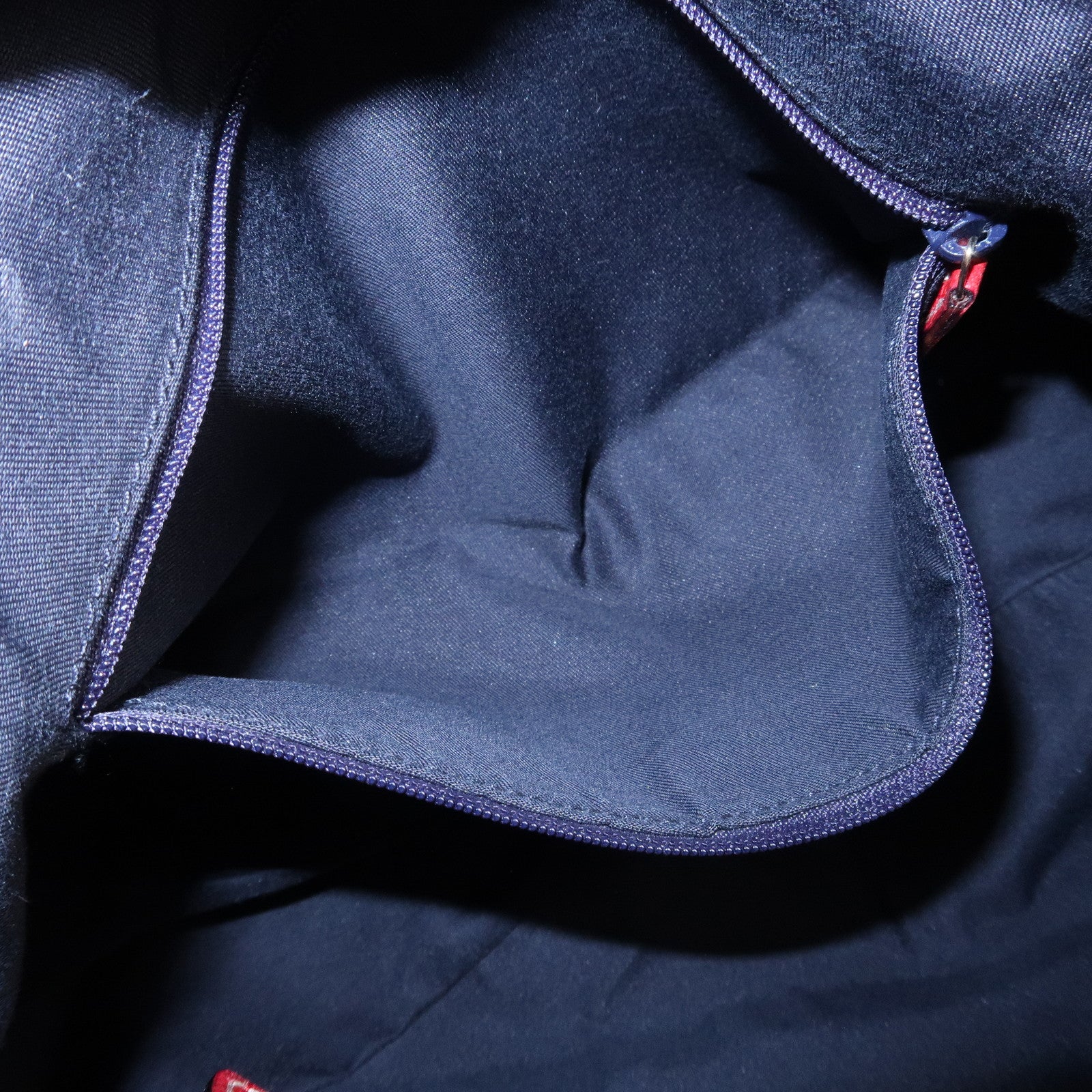 GUCCI Abbey GG Canvas Leather Tote Bag Shoulder Bag Navy Red 130736 Used