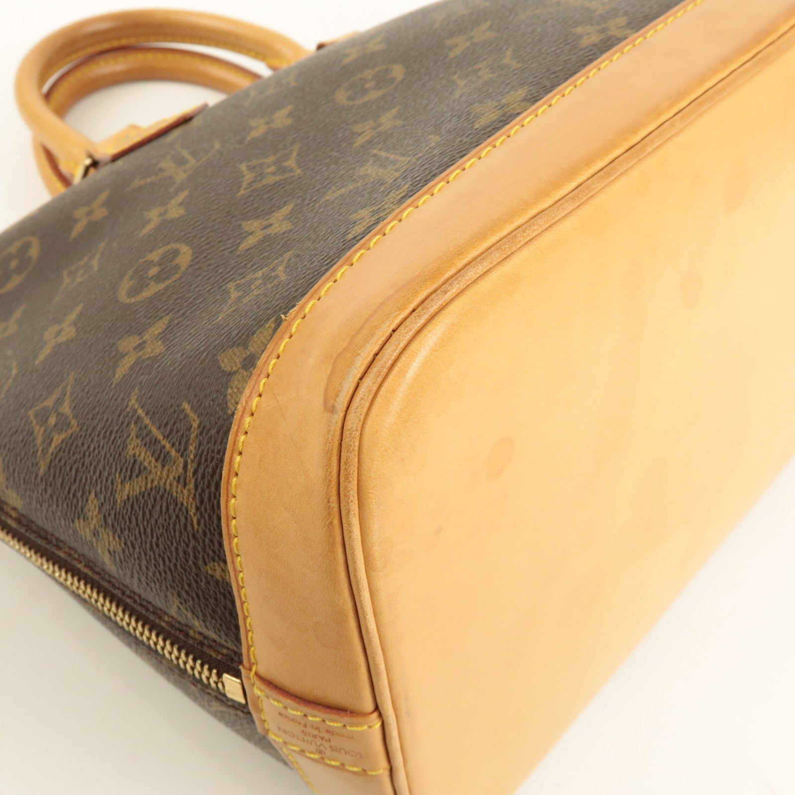 Louis Vuitton Monogram Alma Hand Bag Brown M51130 Used