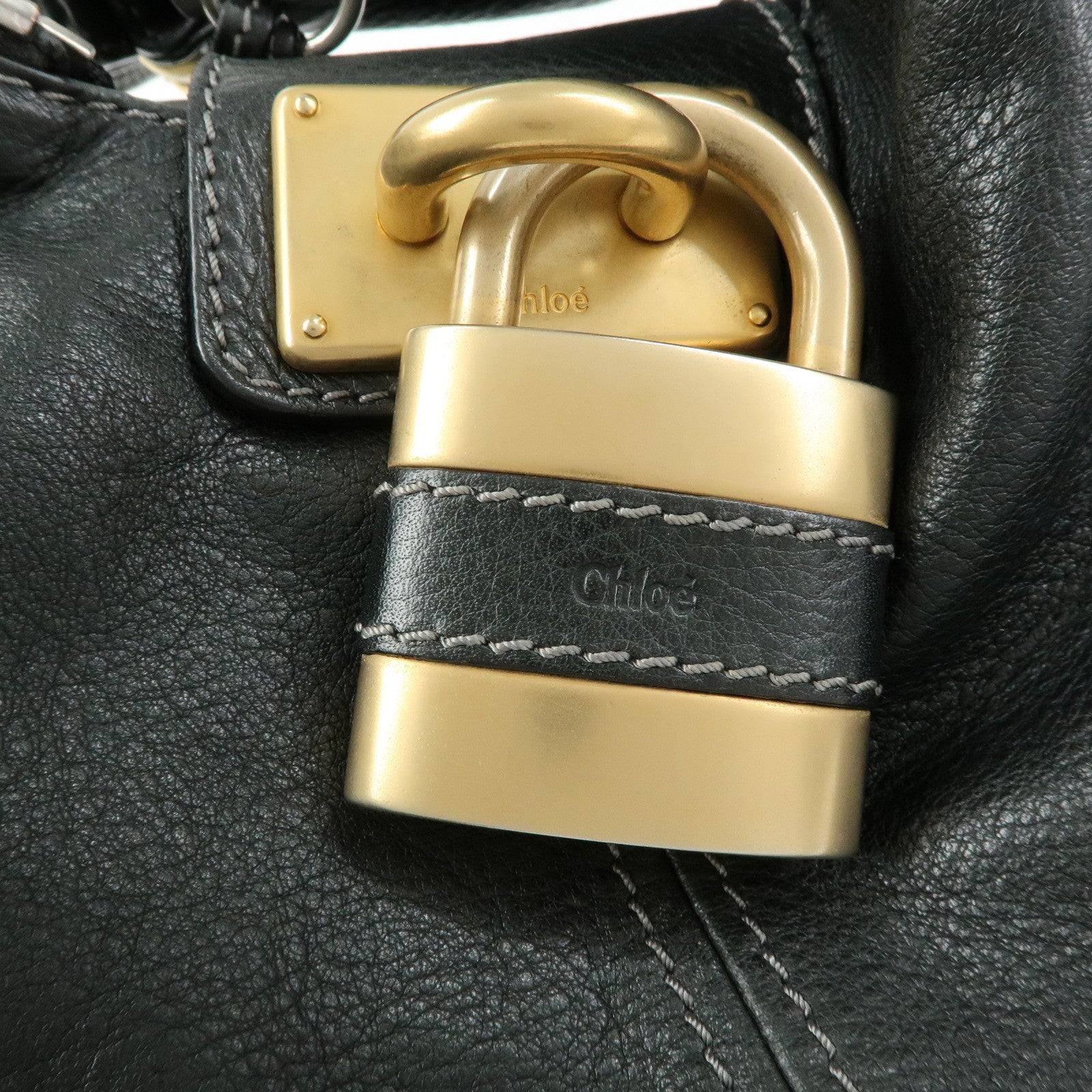 Chloe Paddington Leather Shoulder Bag Hand Bag Black