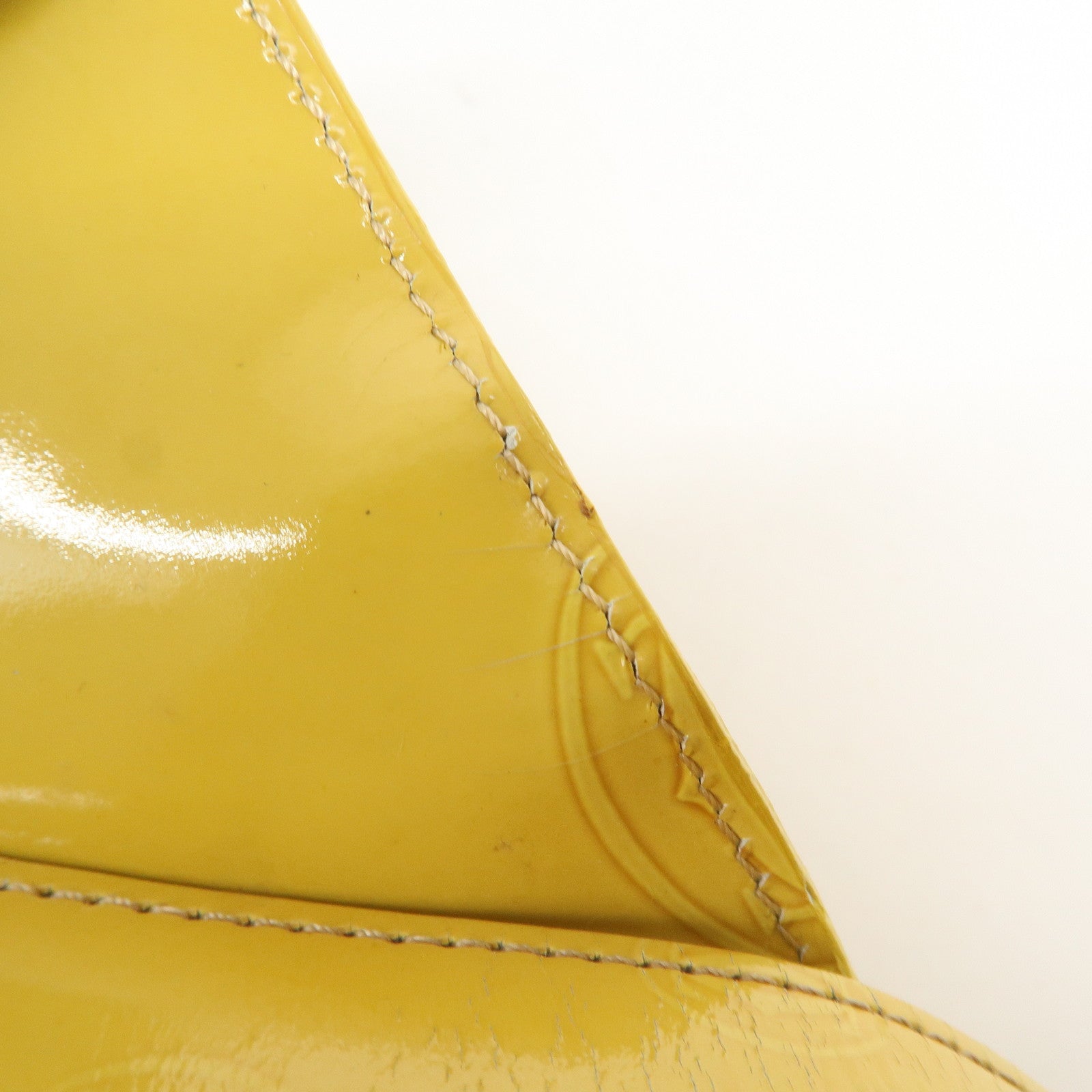 Cartier Happy Birthday Patent Leather Shoulder Bag Hand Bag Yellow