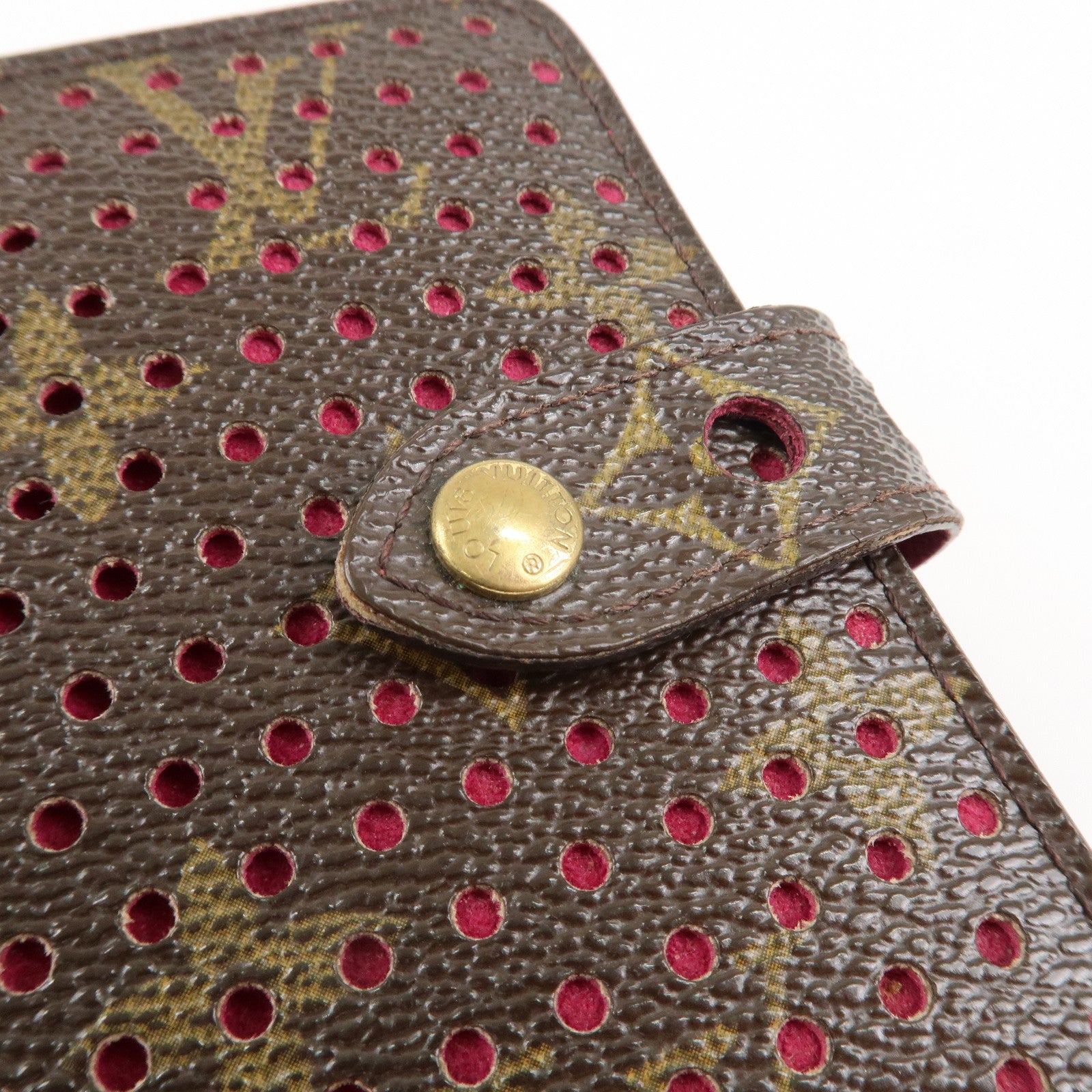 Louis Vuitton Monogram Perfor Compact Zip Fuchsia M95188 Used
