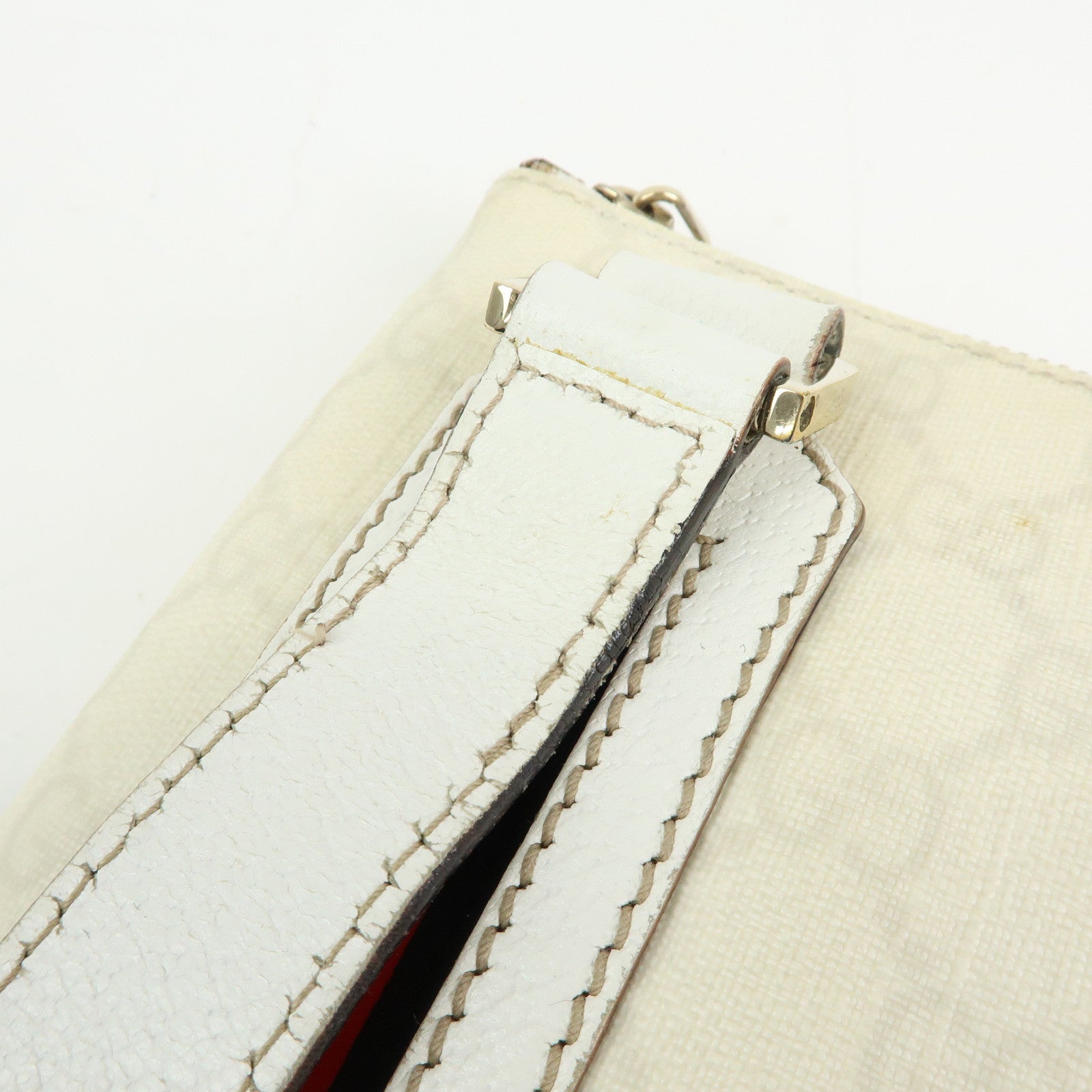 GUCCI Sherry GG Supreme PVC Leather Shoulder Bag Ivory 153244