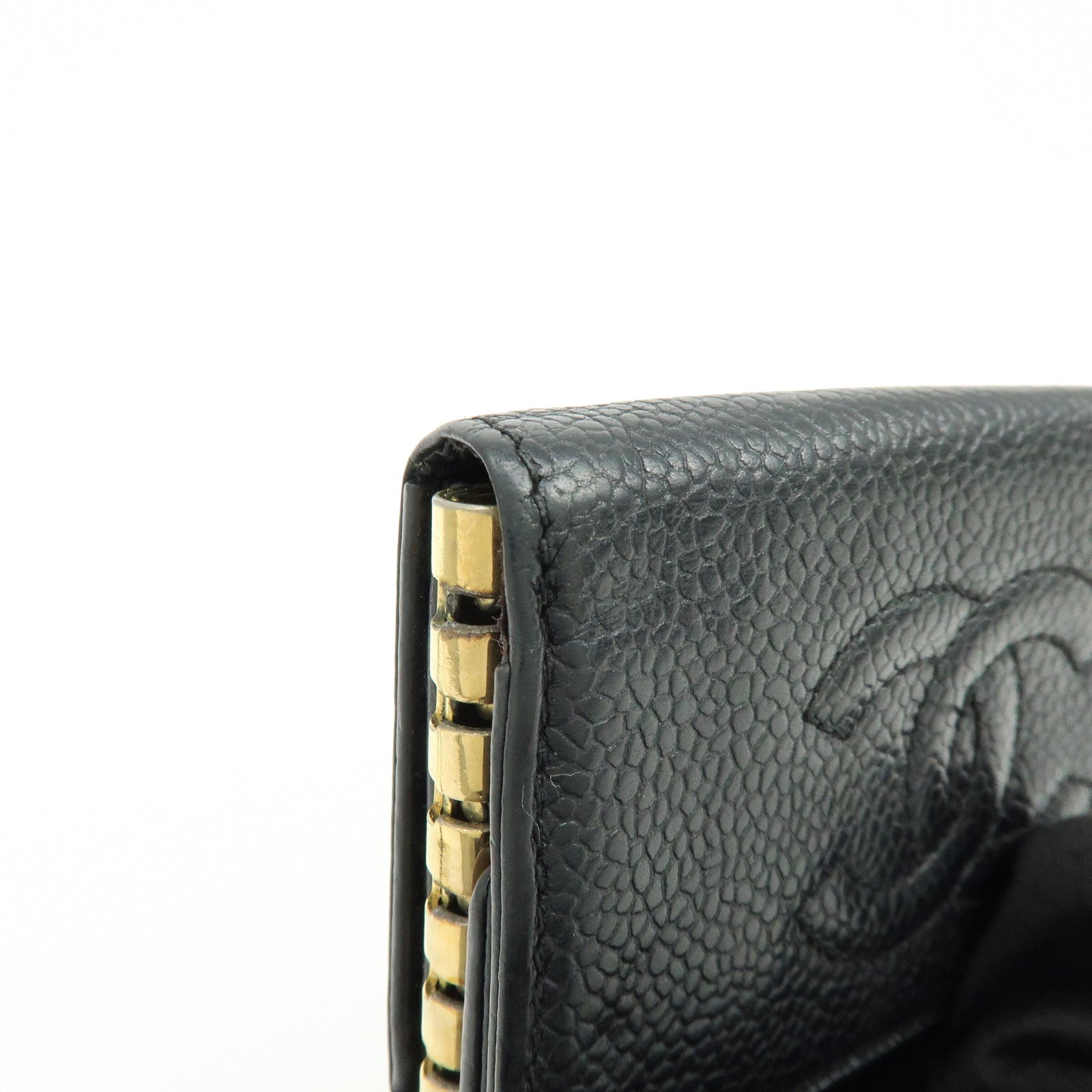 CHANEL COCO Mark Caviarskin 6Rings Key Case Key Holder Black A13502