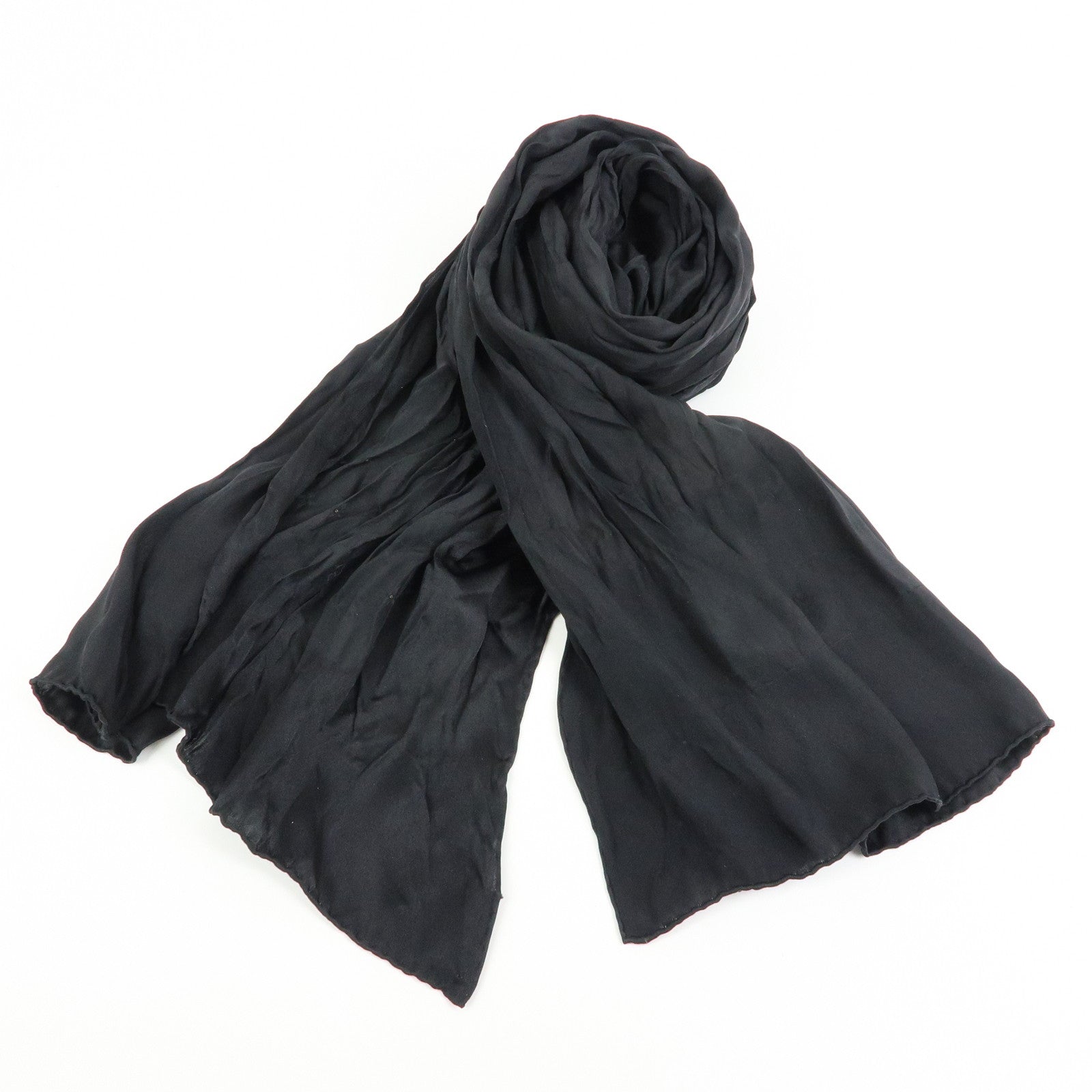 Louis Vuitton Monogram Silk 100% Scarf Shawl Black