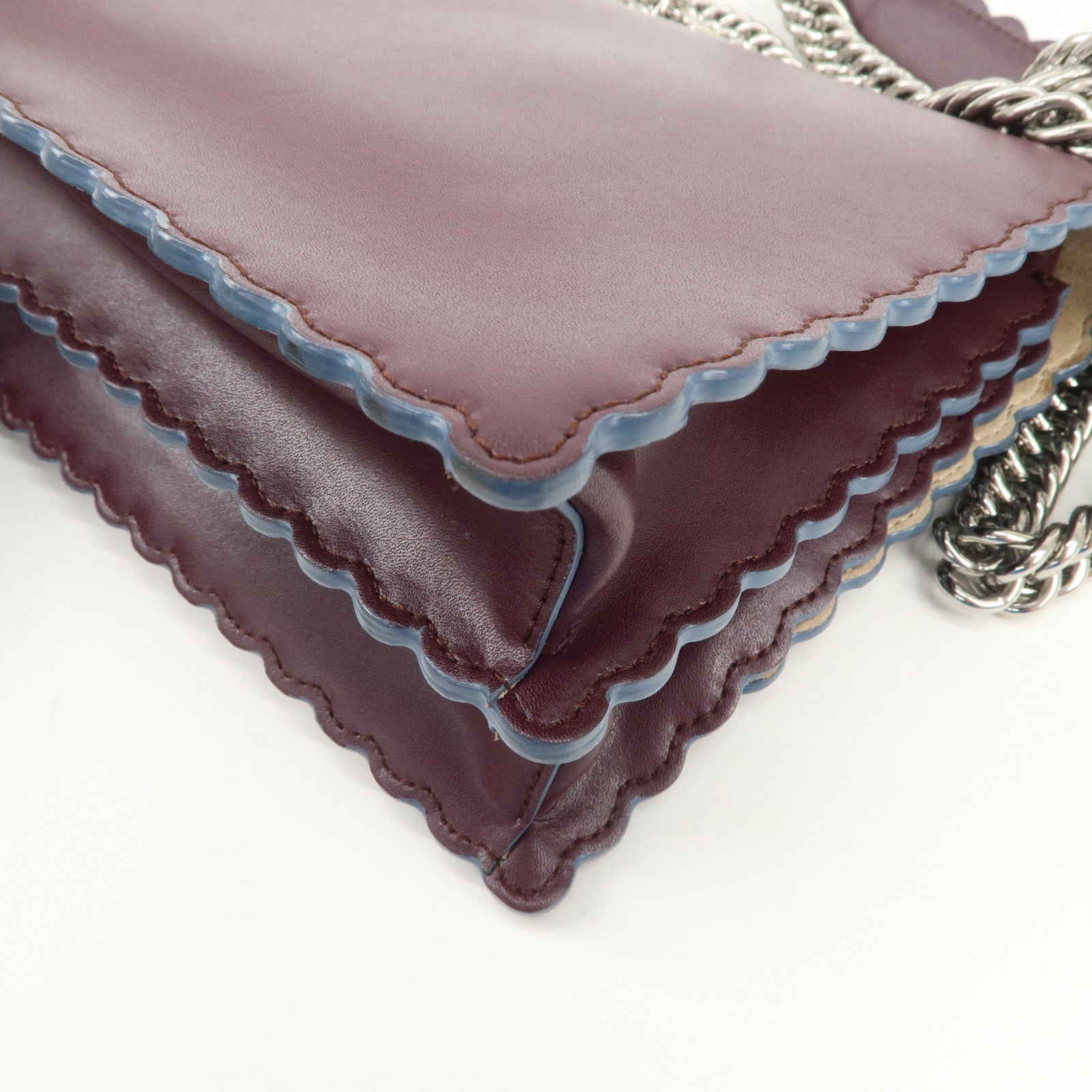 FENDI Mini Kan I Chain Shoulder Bag Crossbody Bag Purple 8M0381