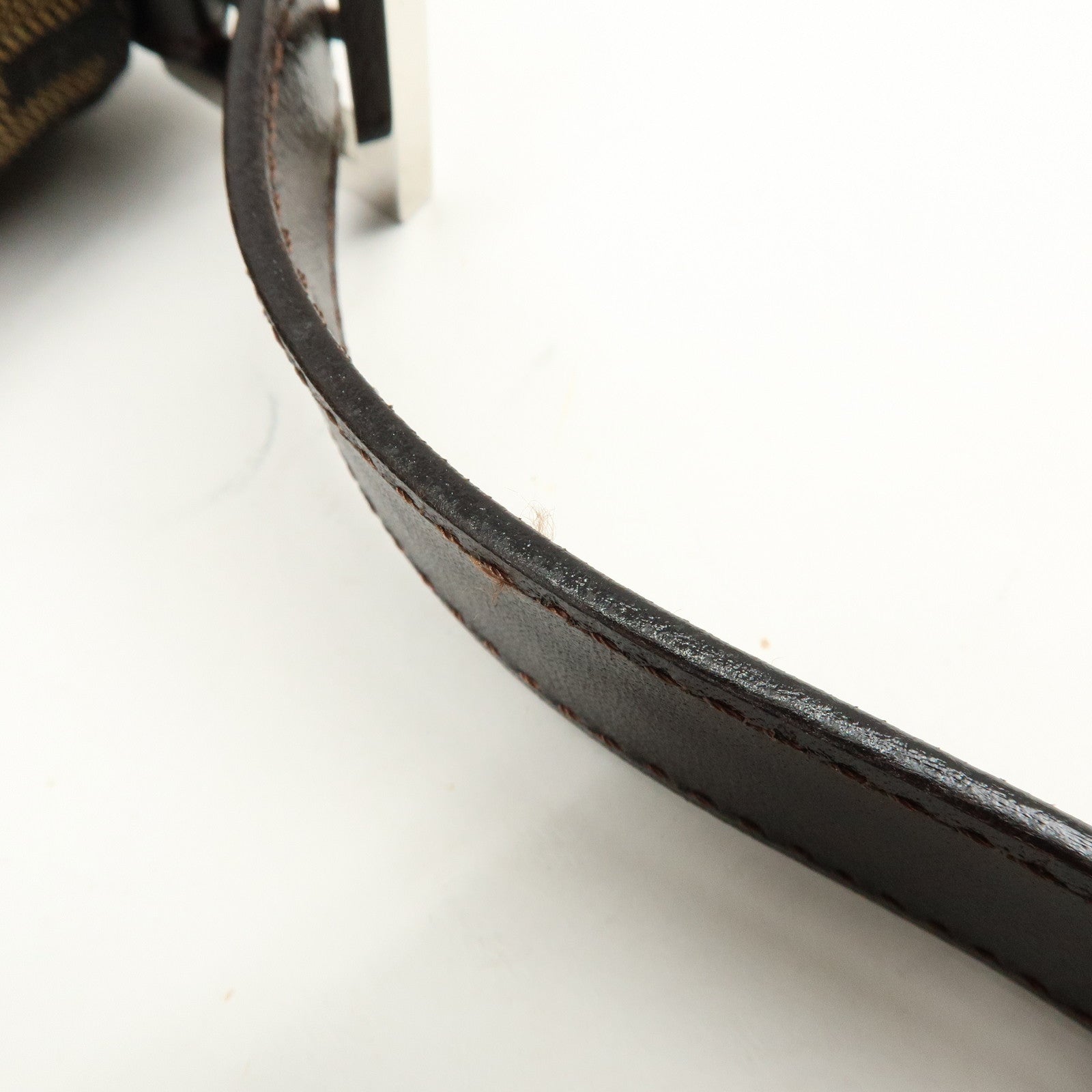 FENDI Mamma Baguette Zucca Canvas Leather Shoulder Hand Bag 26325