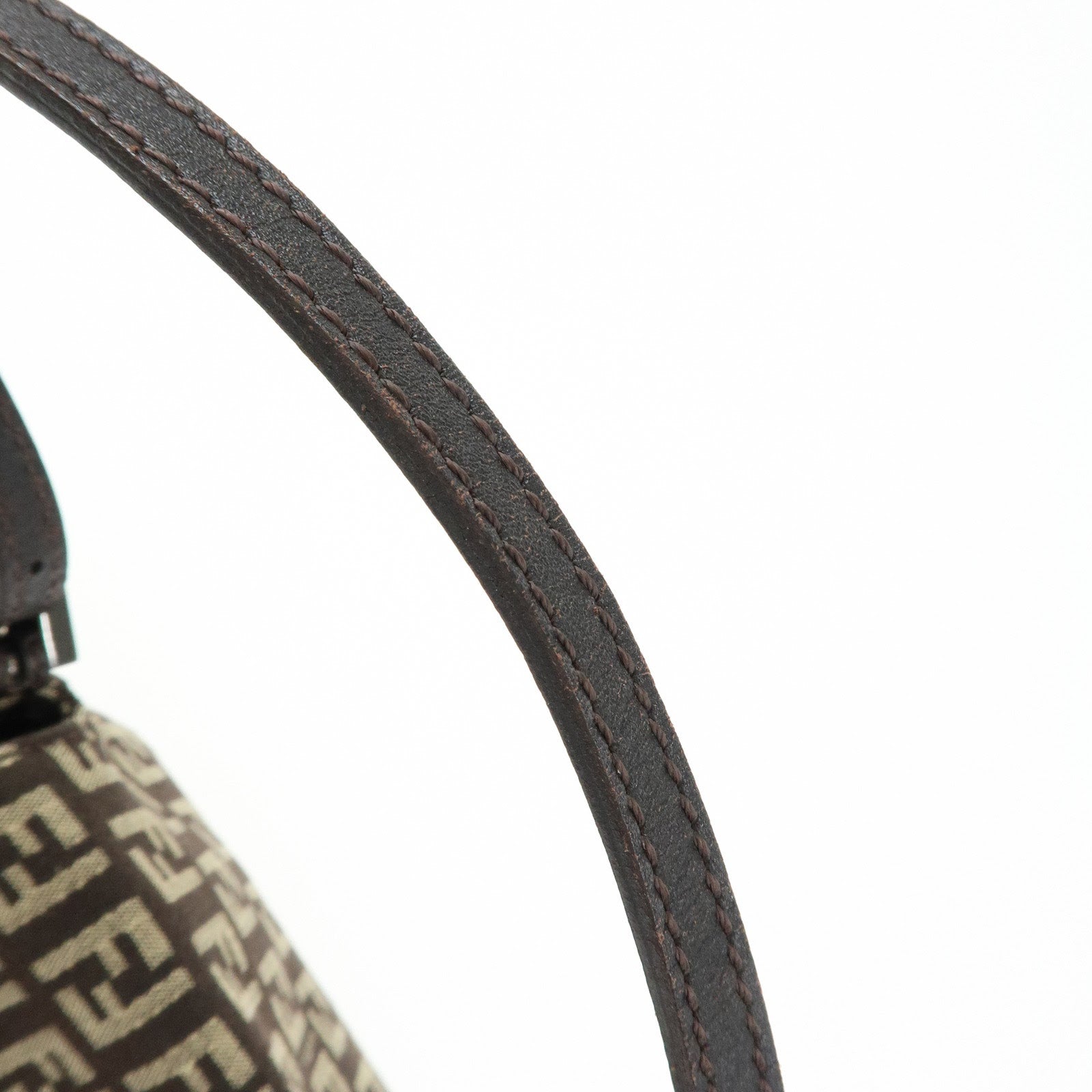 FENDI Mini Mamma Baguette Zucchino Canvas Shoulder Bag 8BR180