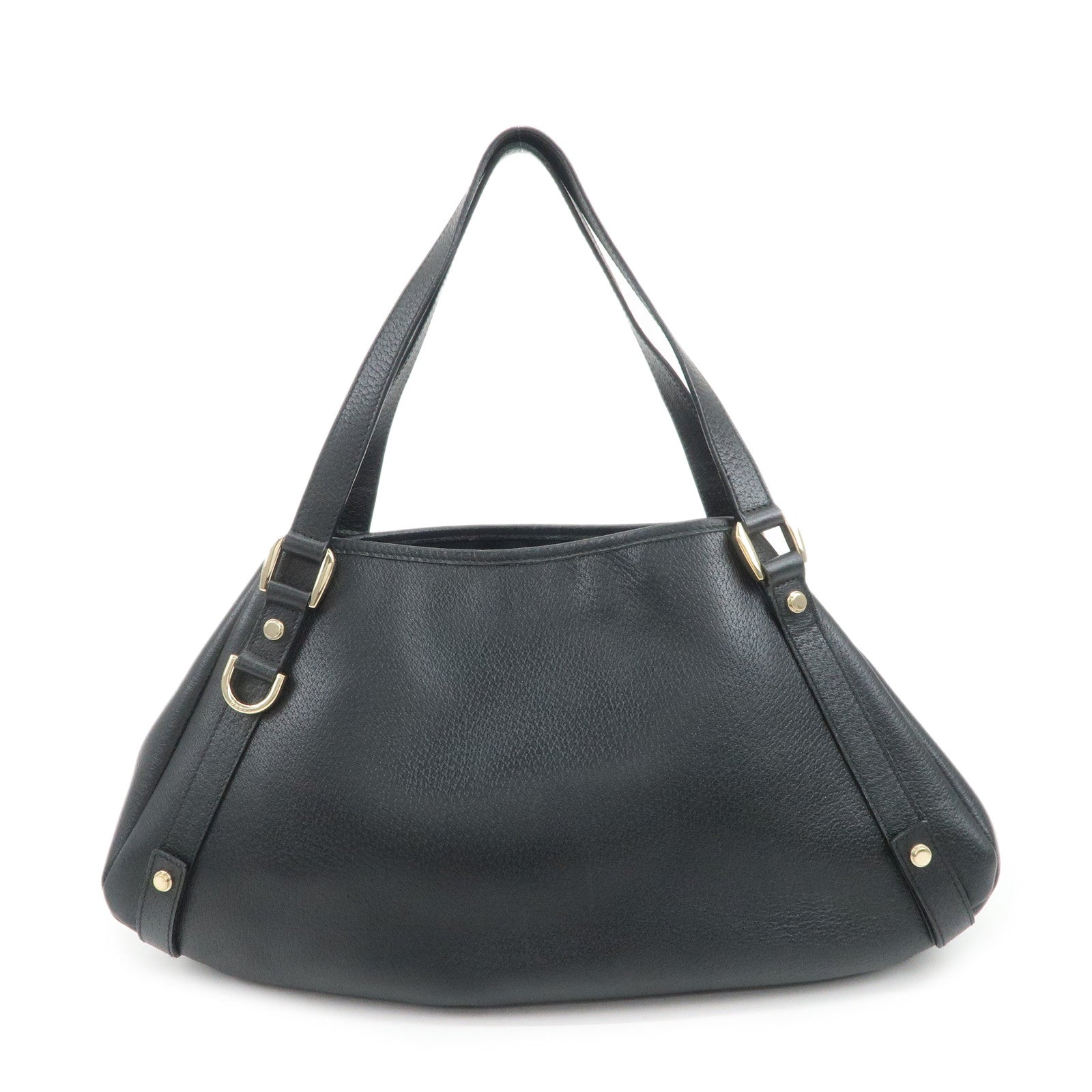 GUCCI Abbey Leather Tote Bag Hand Bag Black 130736