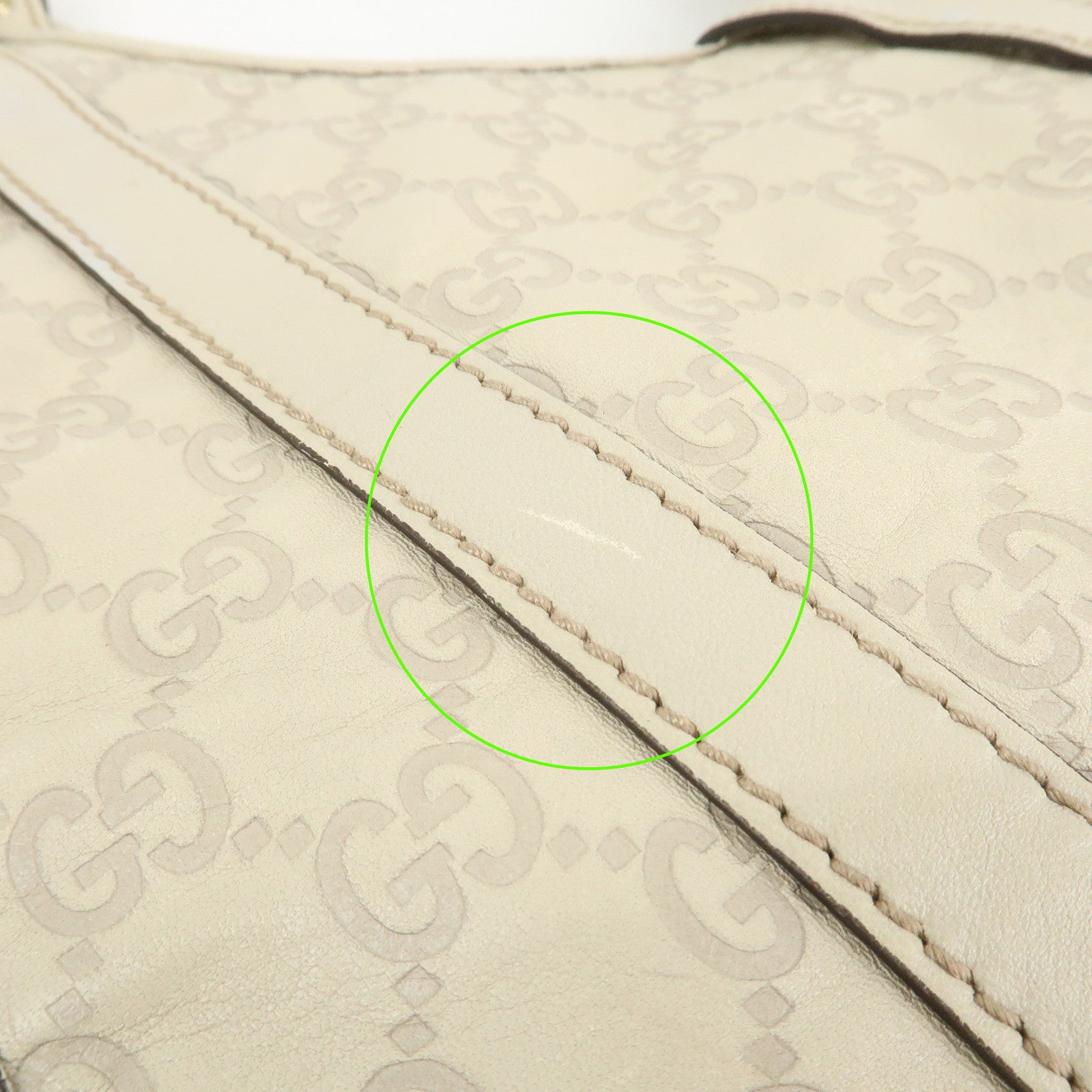 GUCCI Guccissima Leather Shoulder Bag Hand Bag Ivory 203494