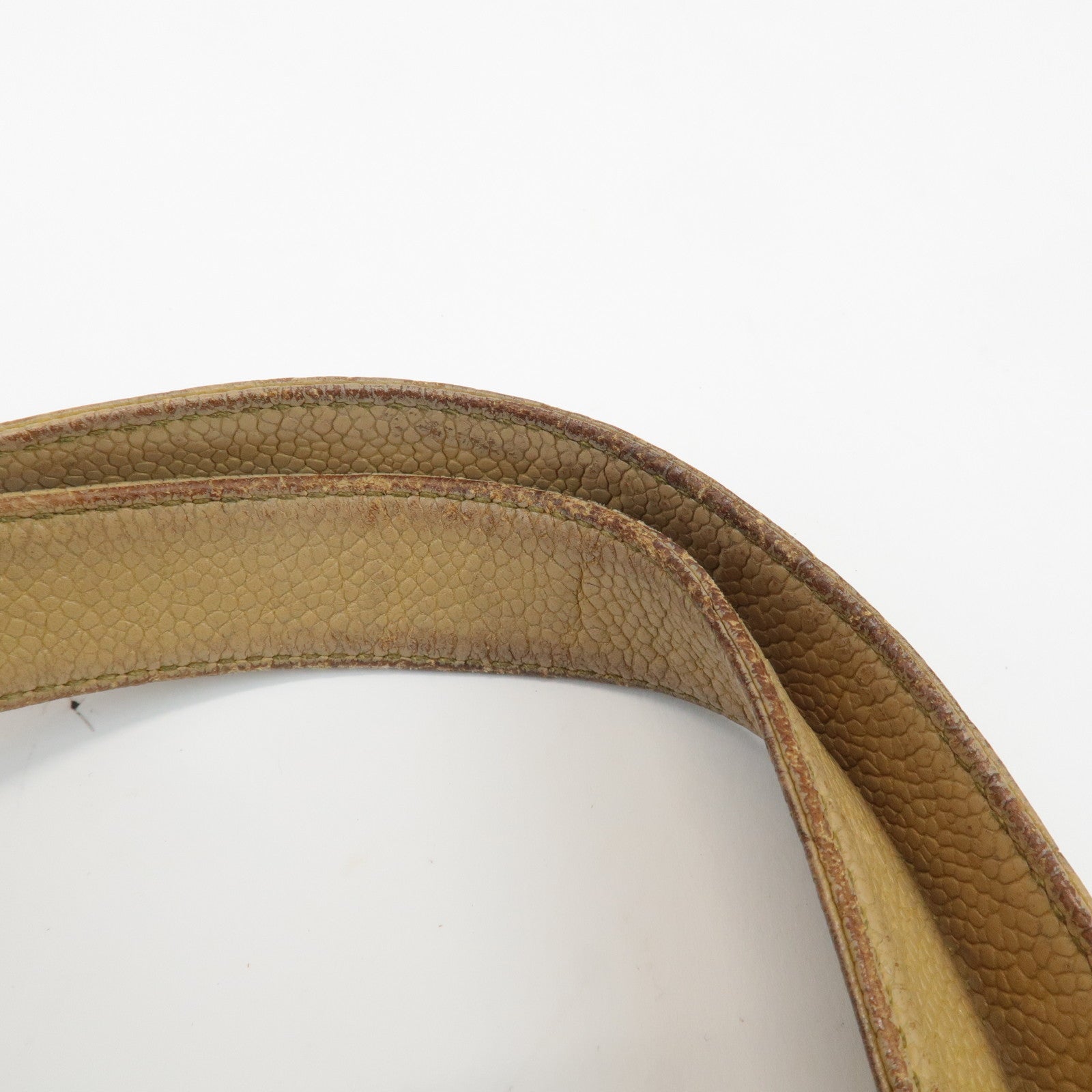 CHANEL COCO Mark Caviarskin Chain Shoulder Bag Yellow