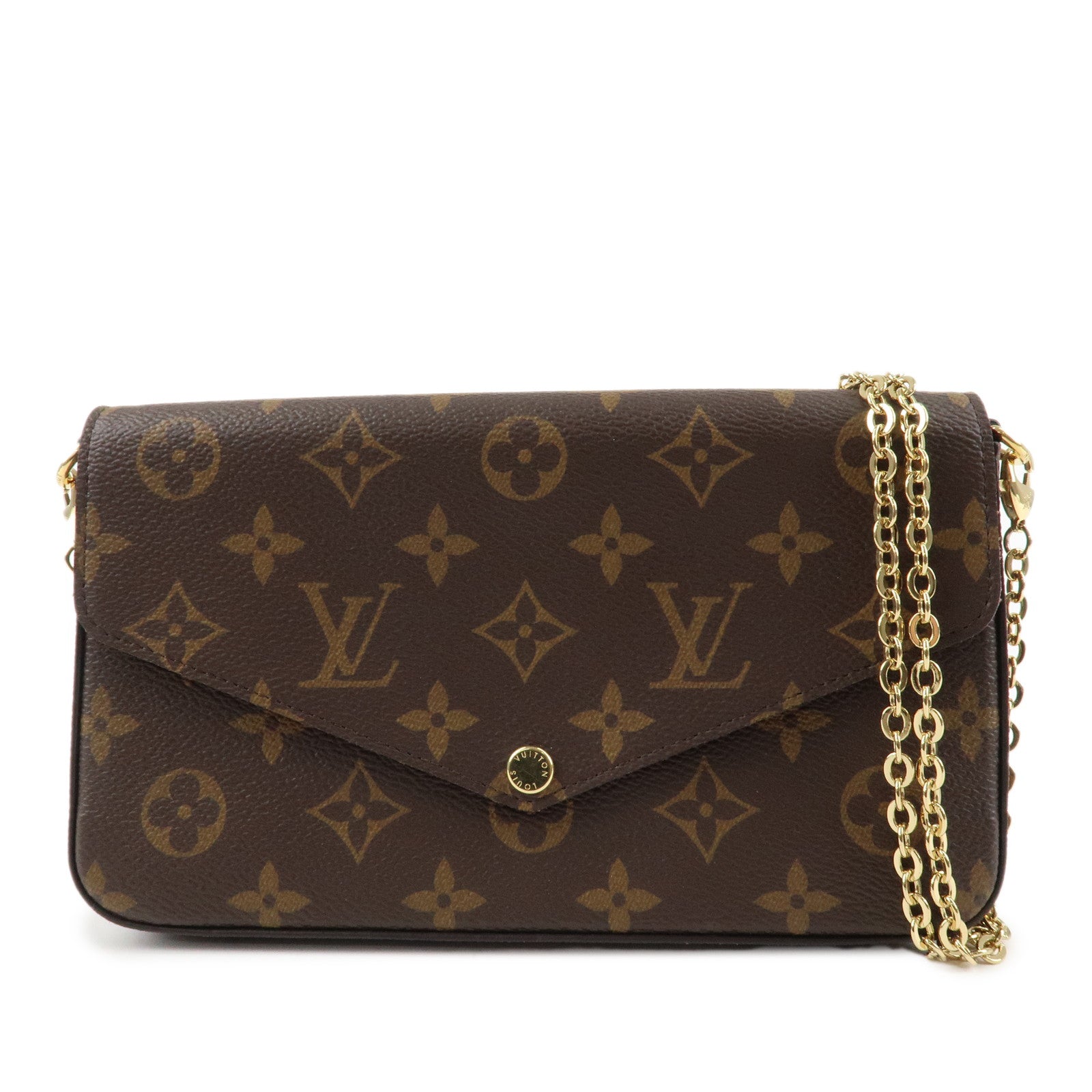 Louis Vuitton Monogram Pochette Félicie Shoulder Bag Brown M61276 Used