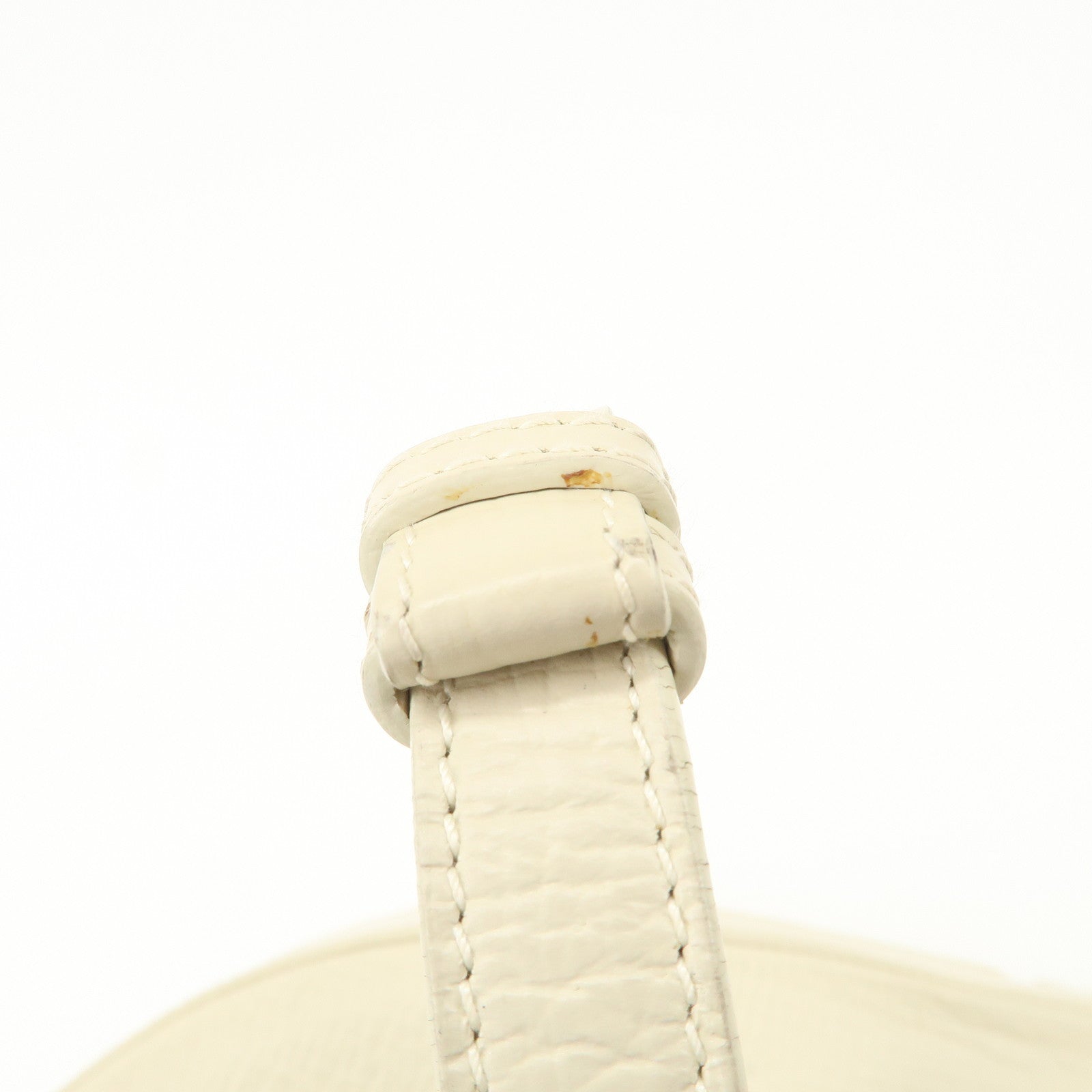 LOEWE Leather Shoulder Bag Ivory Silver Hardware Used