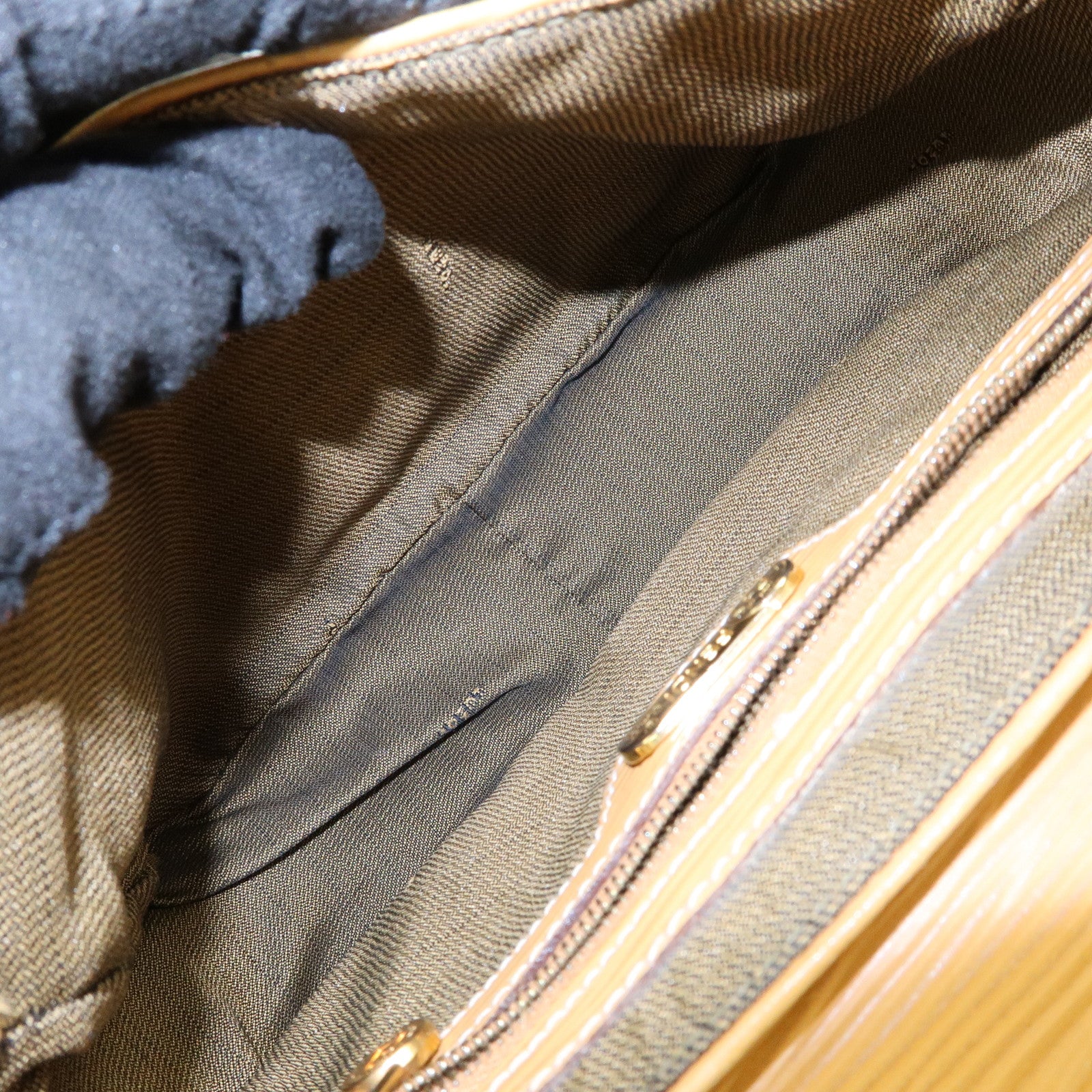 FENDI Logo Leather Shoulder Bag Crossbody Bag Yellow