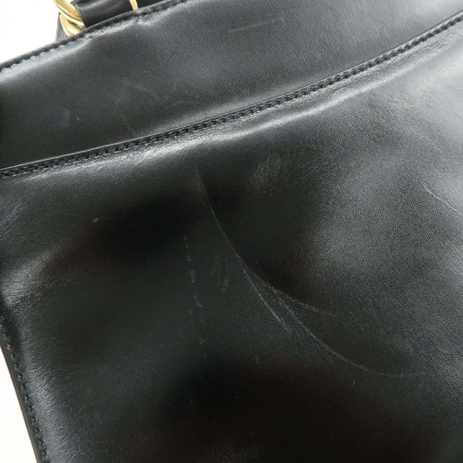 Ferragamo Gancini Suede Leather Hand Bag Tote Bag Black Khaki Red